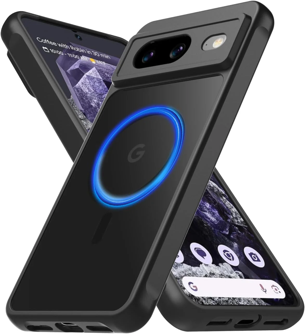 قاب محافظ گوشی پیکسل 8 با قابلیت MagSafe، مقاوم در برابر ضربه، محافظ گوشی نیمه شفاف و مات با استاندارد نظامی برای گوگل پیکسل 8