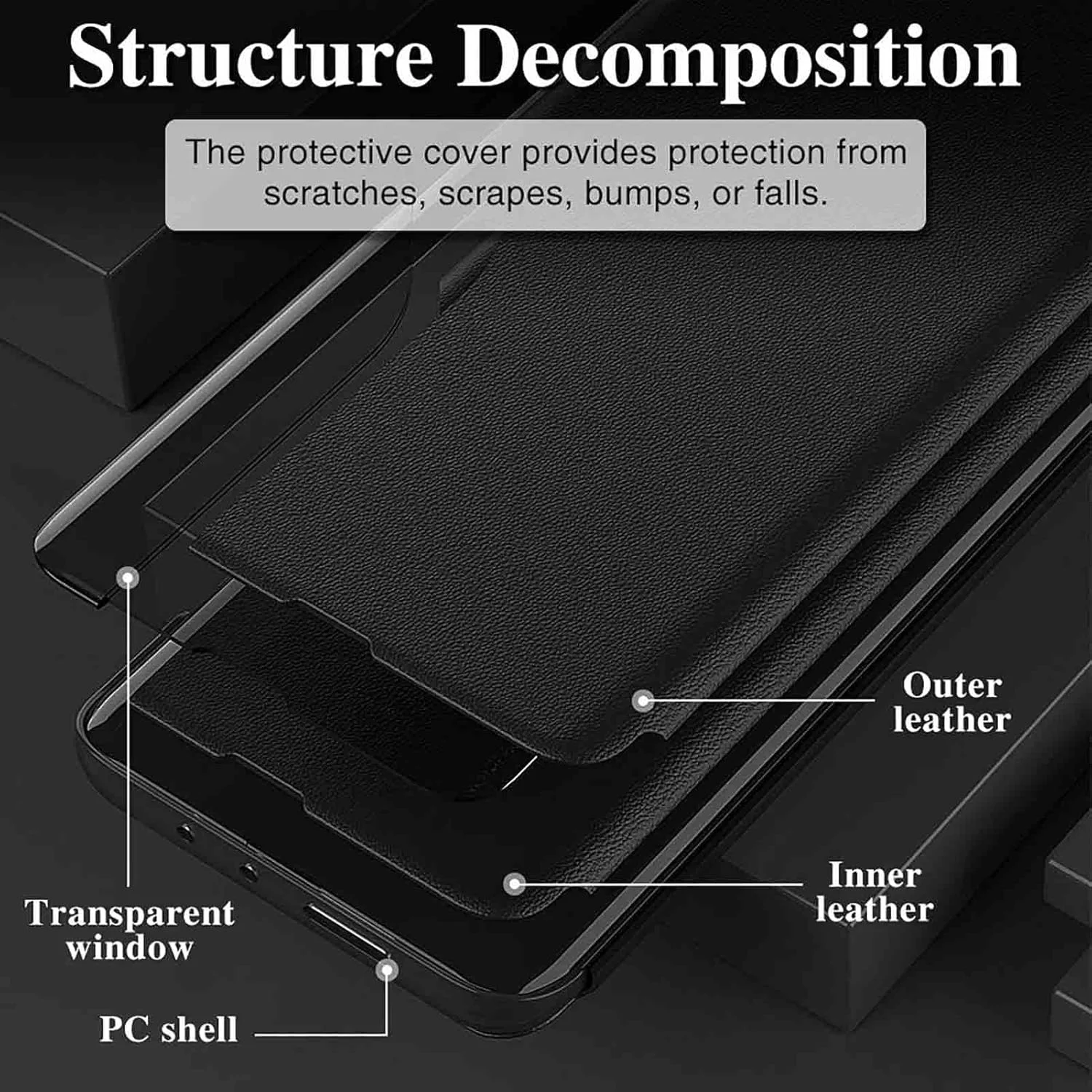 کاور محافظ گوشی گوگل پیکسل 9 پرو ایکس ال، کیف کلاسوری هوشمند با قابلیت استند تاشو، کاور چرمی با کیفیت برای گوشی گوگل پیکسل 9 پرو ایکس ال 5G