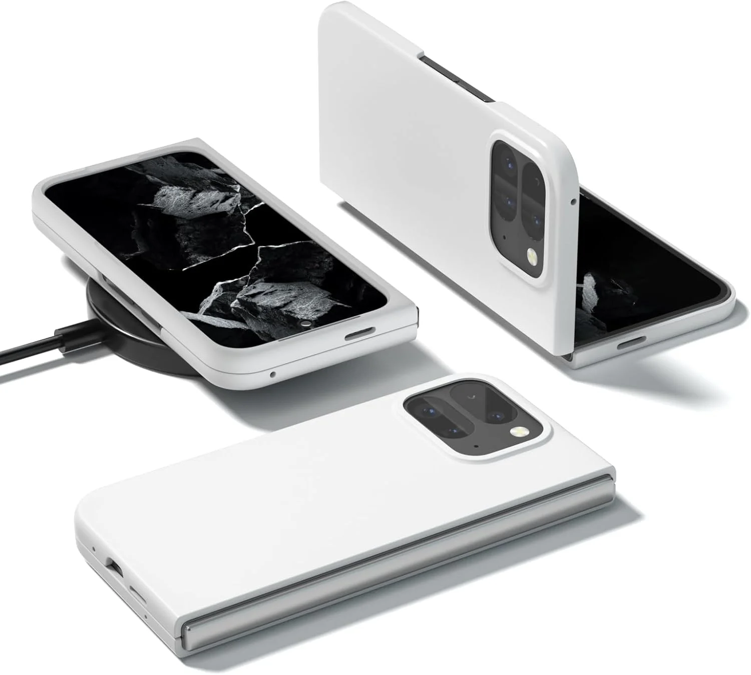 قاب محافظ گوشی گوگل پیکسل 9 پرو فولد، قاب محافظ سخت PC فوق العاده نازک [ضد خش]، برای گوگل پیکسل 9 پرو فولد - سفید