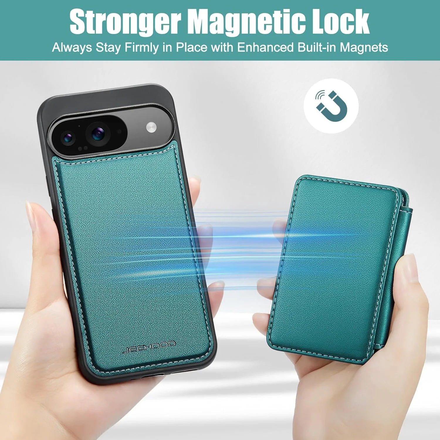 کاور محافظ گوشی LAXDAMRE برای گوگل پیکسل 9/9 پرو، [سازگار با MagSafe]، کاور کیف پول مغناطیسی با جای کارت، پایه نگهدارنده و مسدود کننده RFID، شارژ بی سیم برای گوگل پیکسل 9/9 پرو