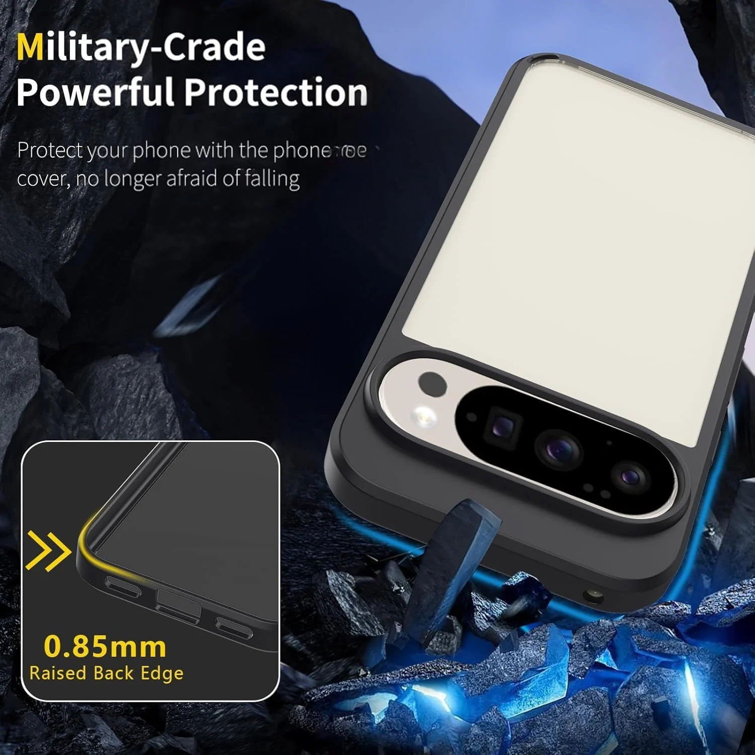 کاور محافظ شفاف برای گوگل پیکسل 10 / پیکسل 10 پرو، پشت سخت PC شفاف و بامپر TPU نرم، ضد ضربه، باریک و سبک مناسب پیکسل 10 / پیکسل 10 پرو (مشکی ترکیبی)