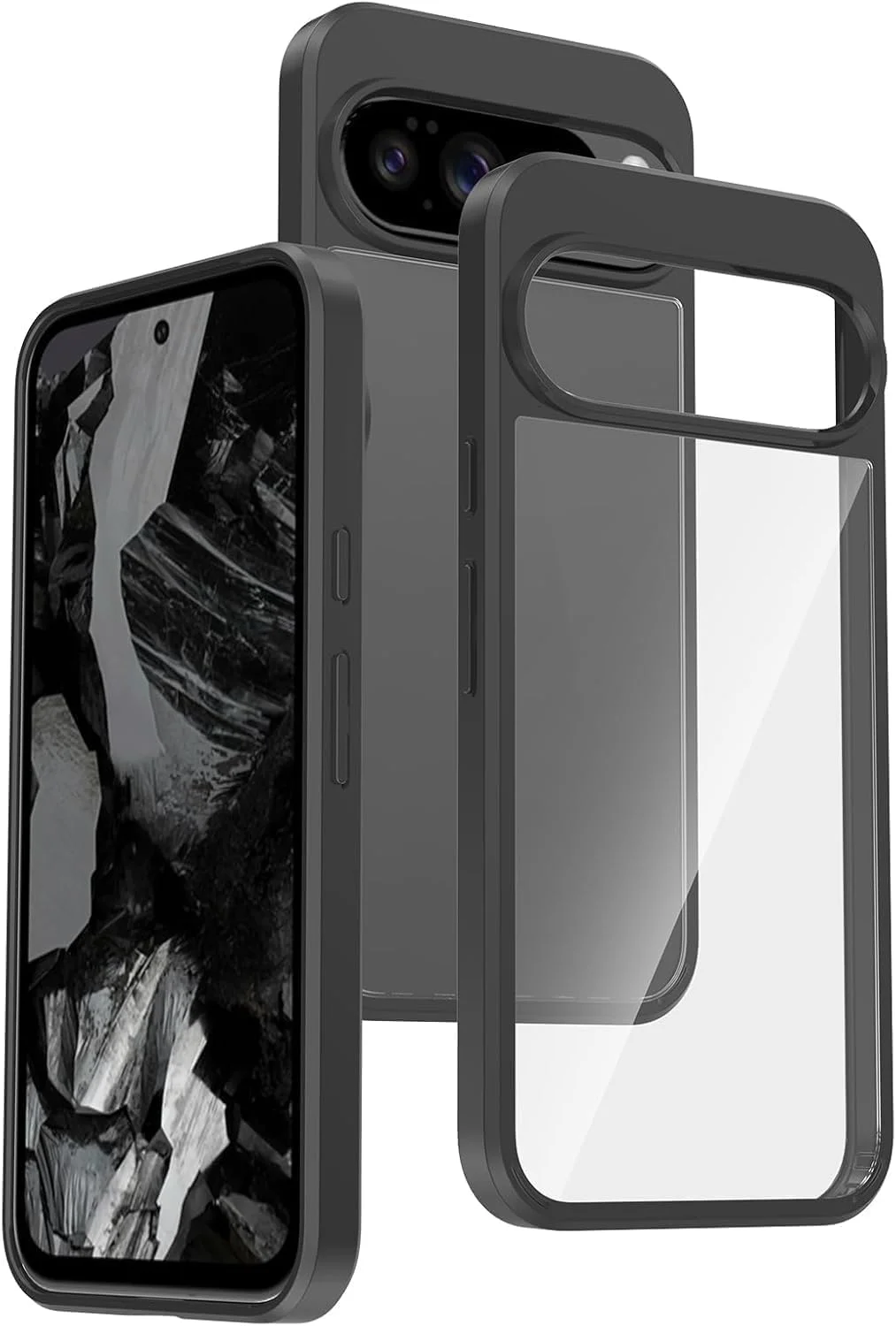 کاور محافظ شفاف ضد ضربه برای پیکسل 10 پرو XL، کاور پشتی ضد زردی با لبه های TPU برای محافظت، کاور پشتی شفاف برای گوگل پیکسل 10 پرو XL