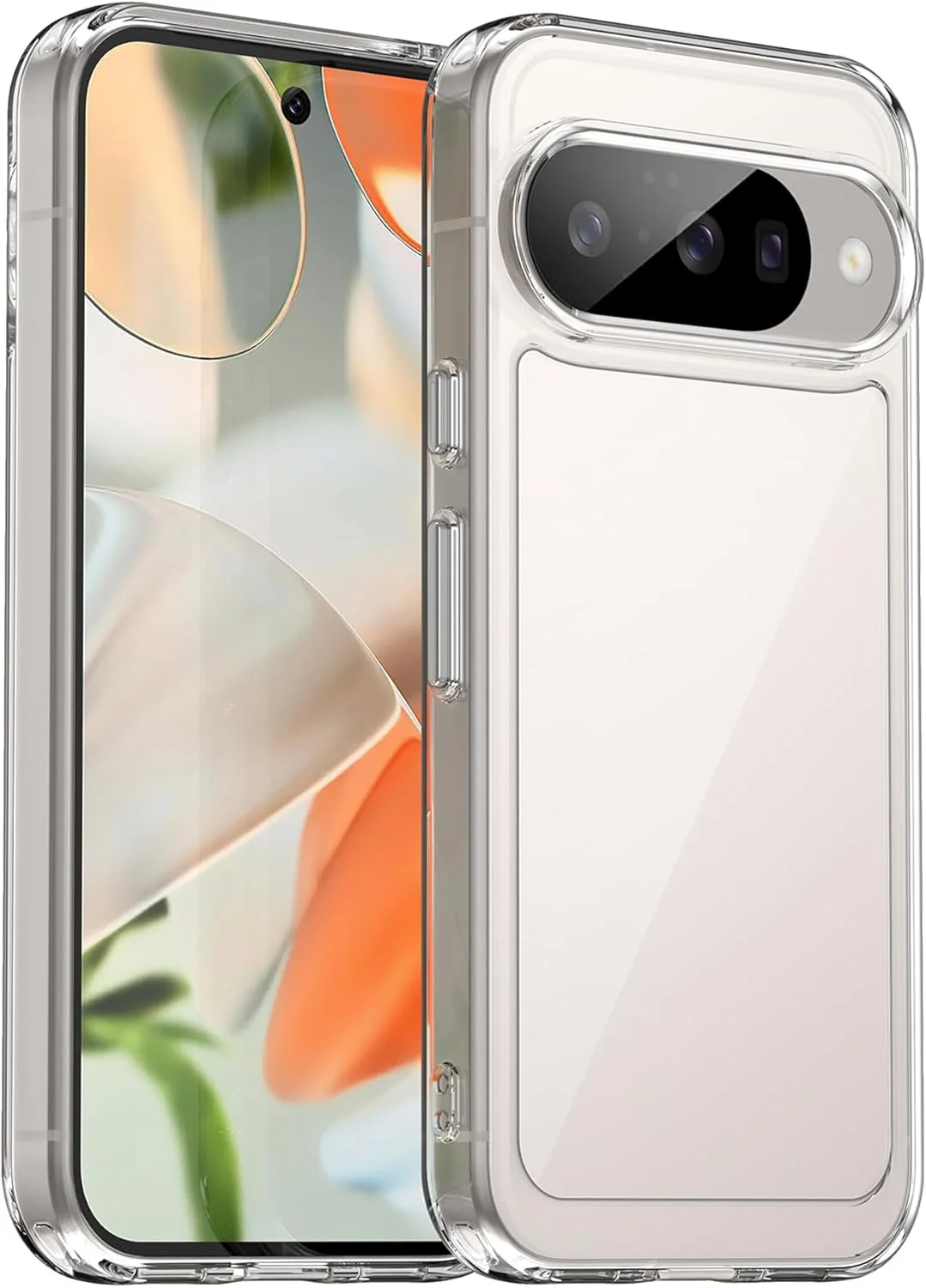 قاب گوشی BOKYAS برای گوگل پیکسل 10/پیکسل 10 پرو، ضد ضربه، ضد زردی، قاب سیلیکونی با پشت PC سخت ضد خش شفاف