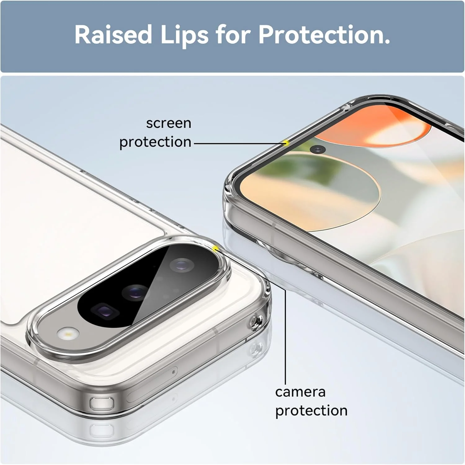 قاب گوشی BOKYAS برای گوگل پیکسل 10/پیکسل 10 پرو، ضد ضربه، ضد زردی، قاب سیلیکونی با پشت PC سخت ضد خش شفاف