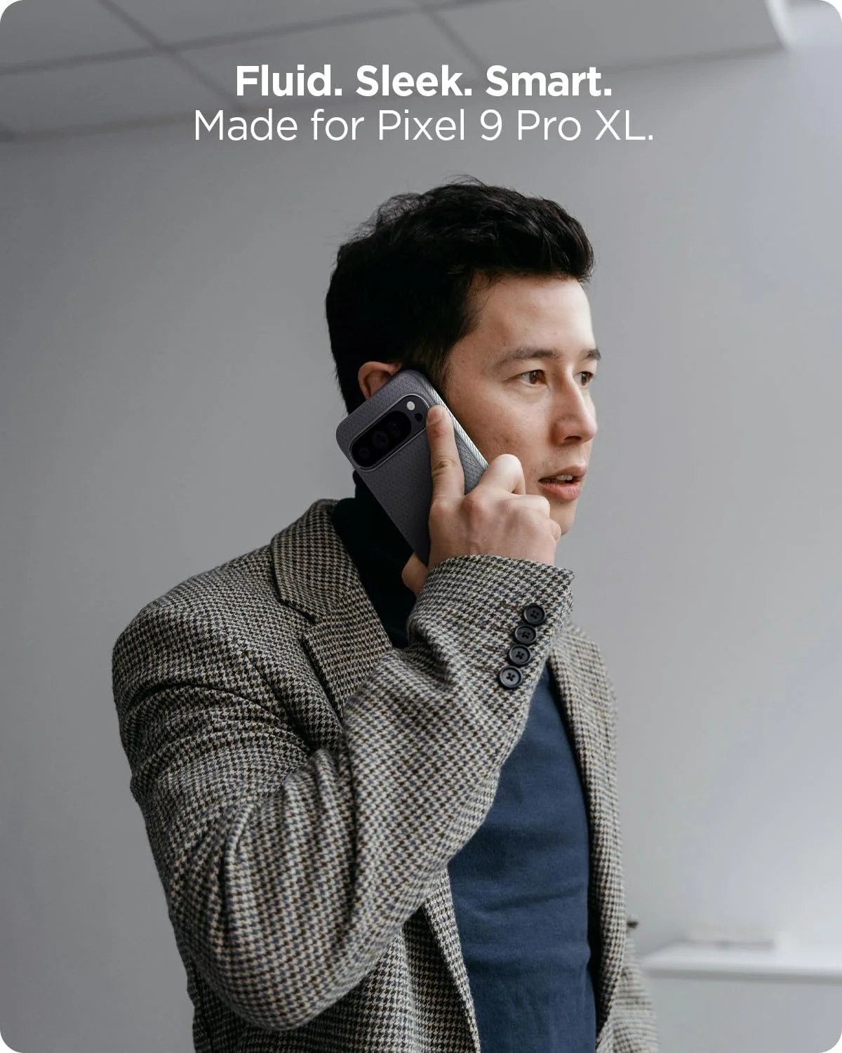 کاور محافظ گوشی Spigen Liquid Air مناسب برای Google Pixel 9 Pro XL - خاکستری مرمری