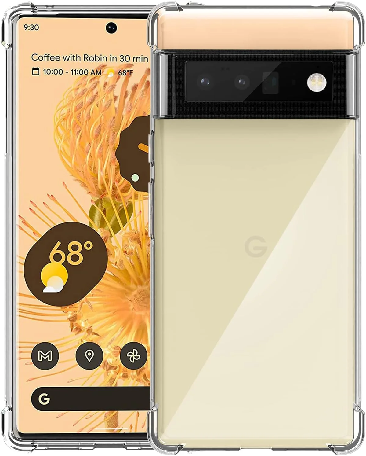 کاور ژله ای شفاف یوستیا مناسب برای گوشی گوگل پیکسل 6 XL، محافظ چهار گوشه