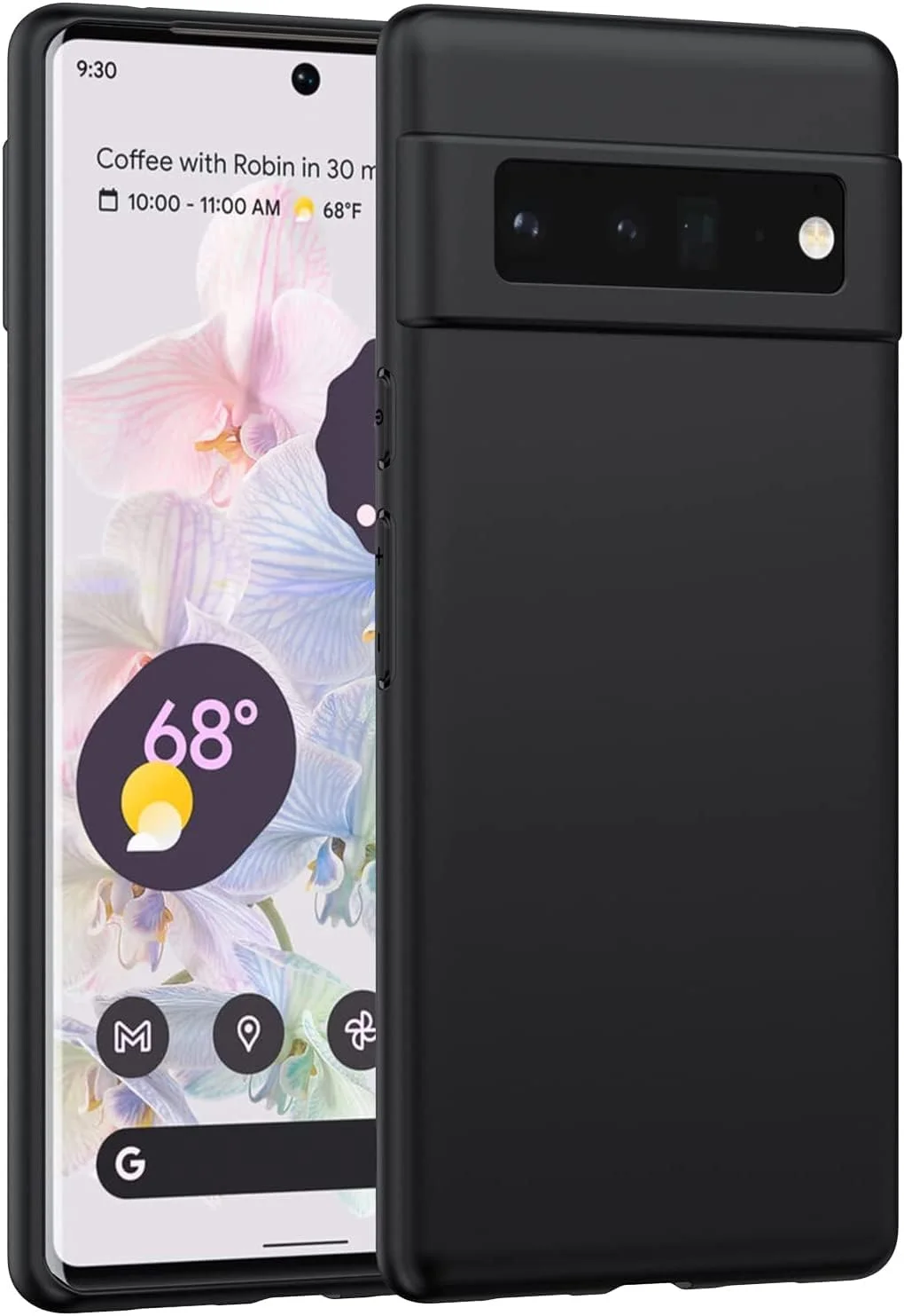 کاور محافظ TPU نرم Muzz برای Google Pixel 6 Pro، پوشش پشتی انعطاف پذیر، سبک وزن، مشکی مات، ضد خش، طراحی شده برای Google Pixel 6 Pro