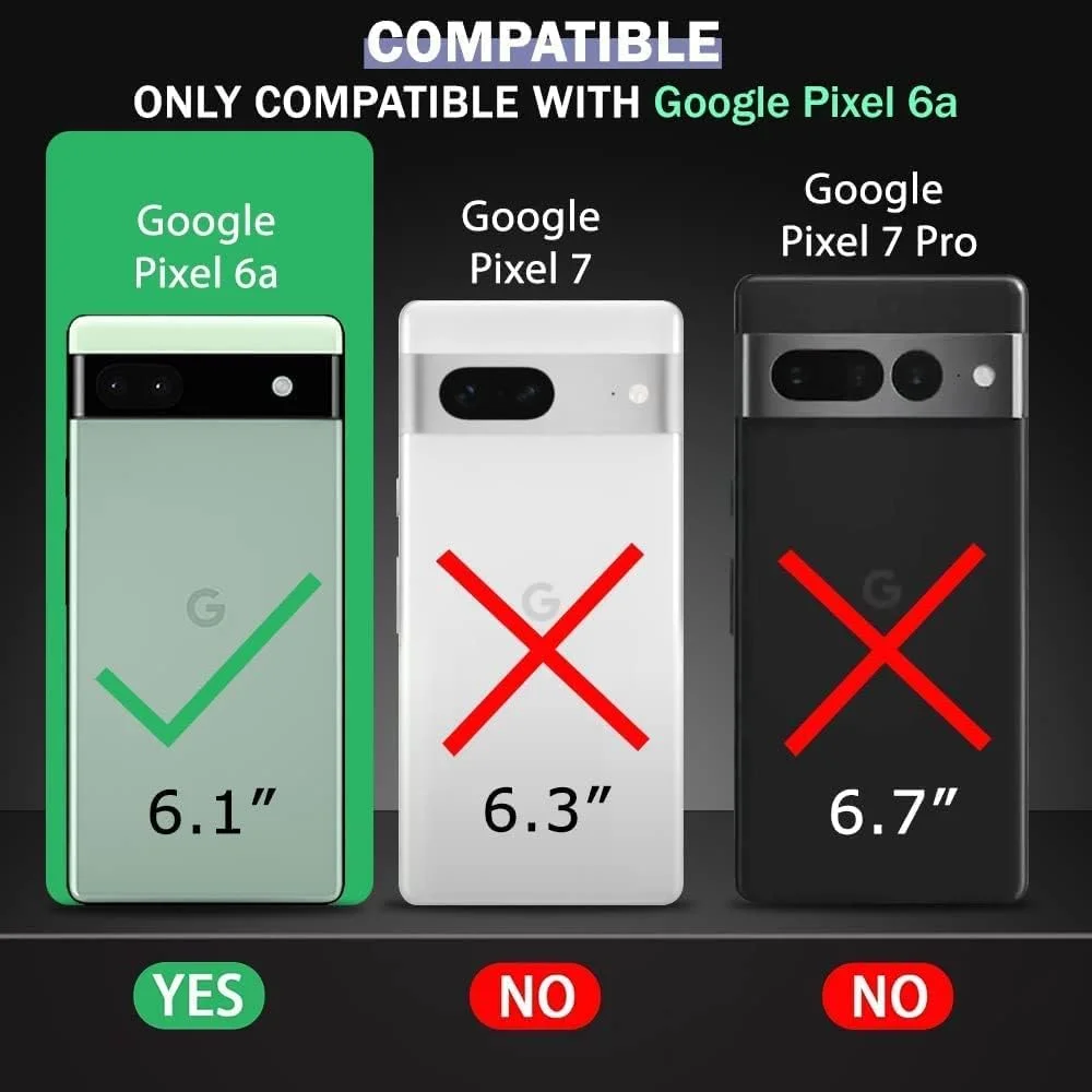 قاب پشتی نرم برای گوگل پیکسل 6A | محافظت عالی از دوربین | دارای درپوش گرد و غبار و ضد لغزش | قاب پشتی فوق العاده شفاف و باریک برای گوگل پیکسل 6a (شفاف)