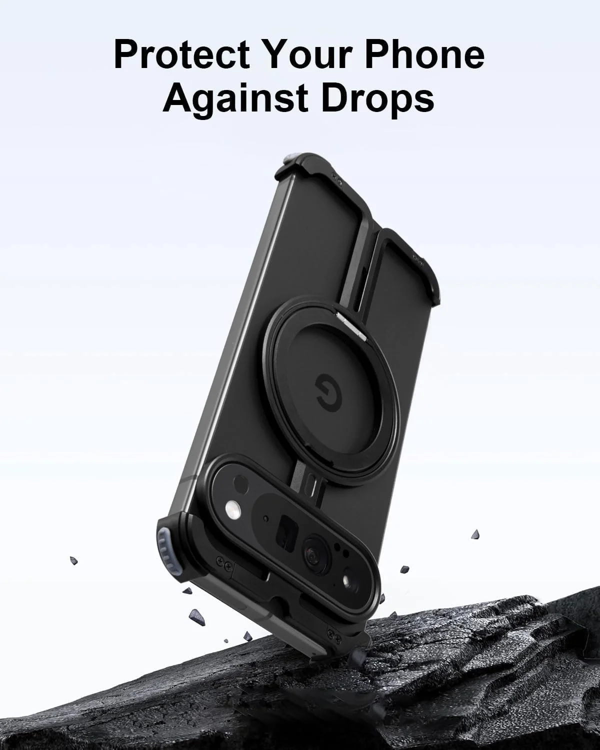 کاور محافظ بامپر آزون برای گوگل پیکسل 9 پرو/پیکسل 9 - کاور نامرئی با حلقه مغناطیسی، محافظ باریک و بدون فریم ضد ضربه، طراحی مینیمالیستی ممتاز (مشکی)