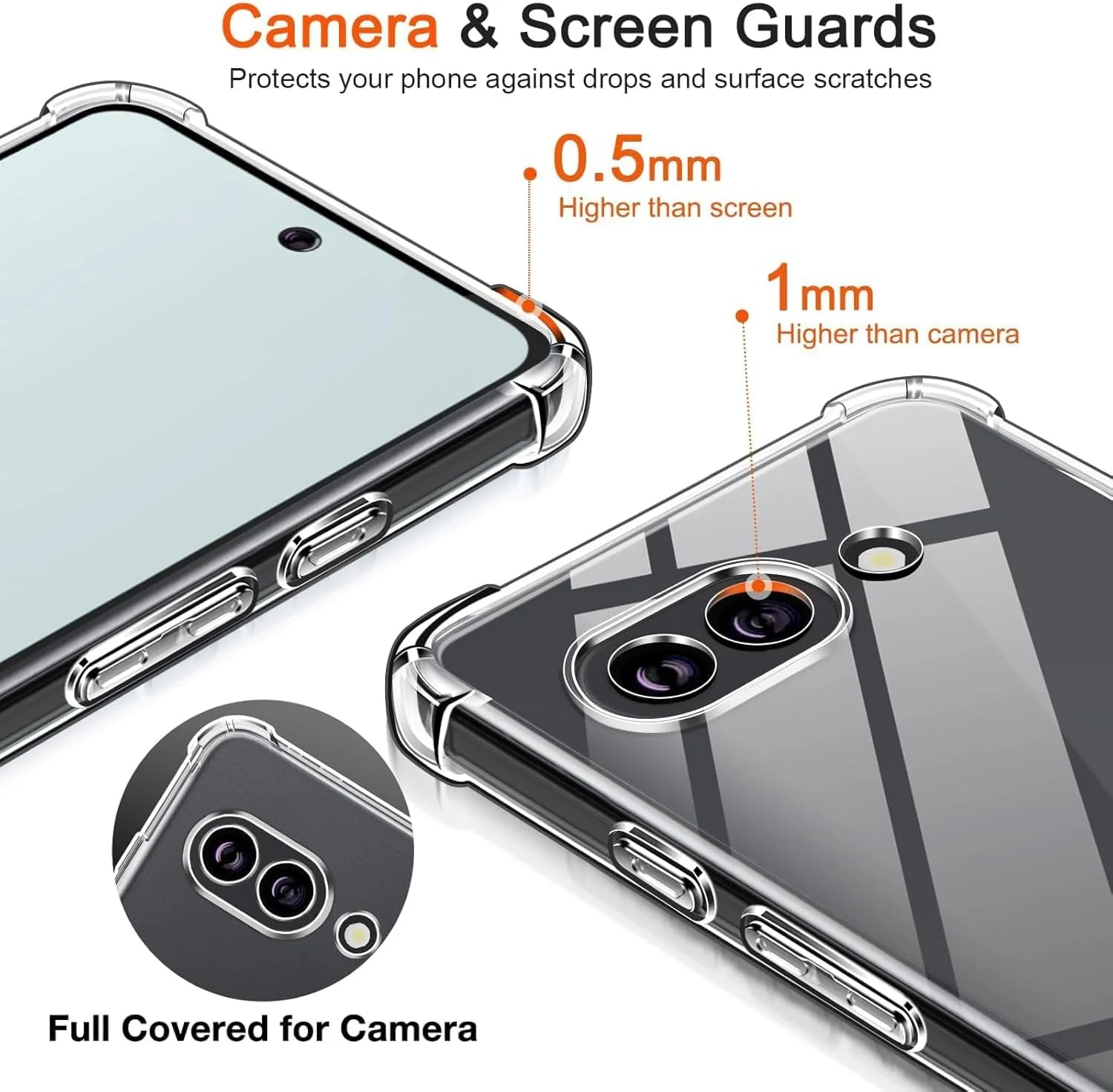 کاور پشتی شفاف برای گوگل پیکسل 9a (5G)، محافظت عالی از دوربین، ضد لغزش، باریک و محافظ