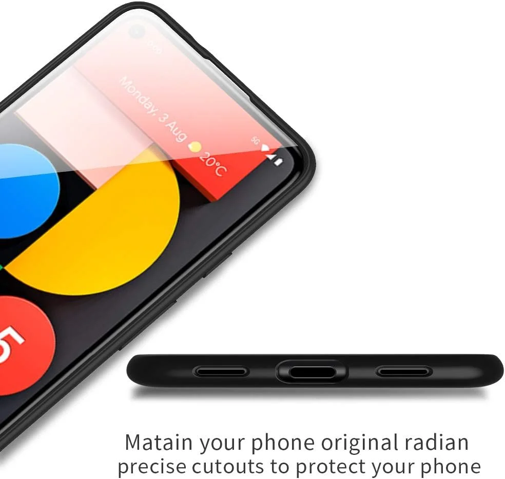 کاور محافظ گوشی گوگل پیکسل 5 5G مدل X-Level، باریک، TPU نرم و منعطف، سری Guardian، پوشش مات، فوق العاده نازک، سبک وزن، با قابلیت گرفتن آسان و محافظت کامل از پشت گوشی - مشکی