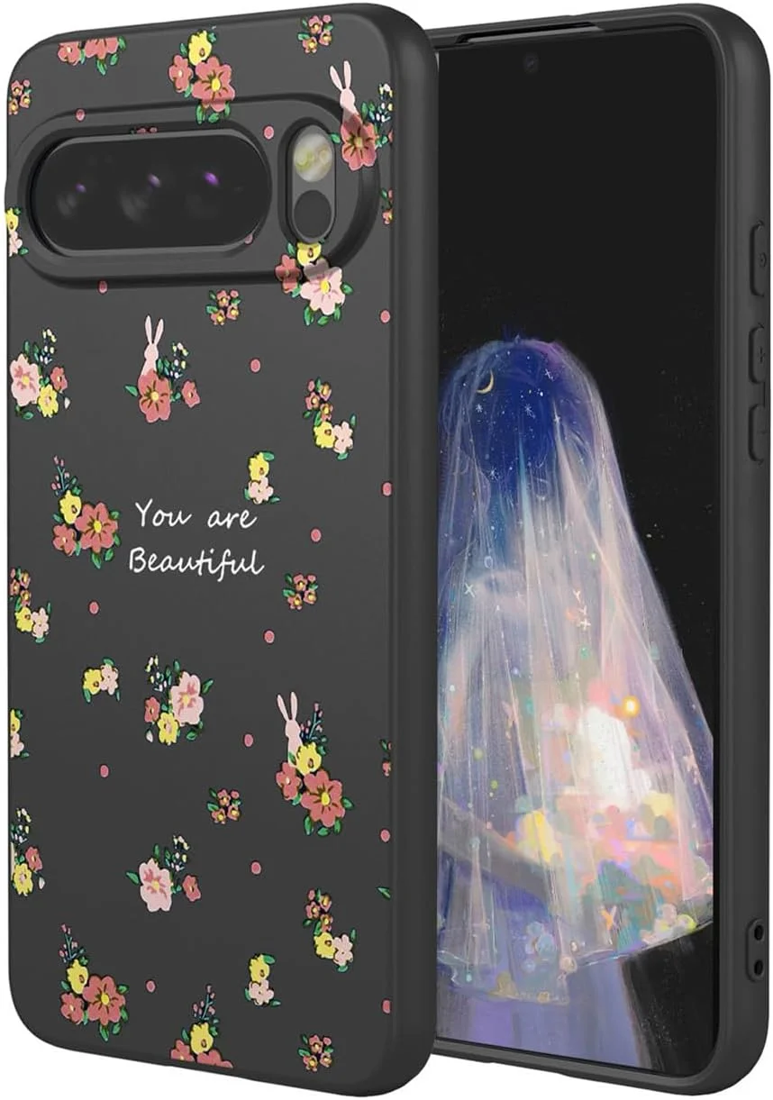 قاب سیلیکونی نرم و نازک طرح‌دار HuaDuo برای Google Pixel 10 Pro XL، محافظ کامل بدنه با ضربه‌گیر TPU ممتاز