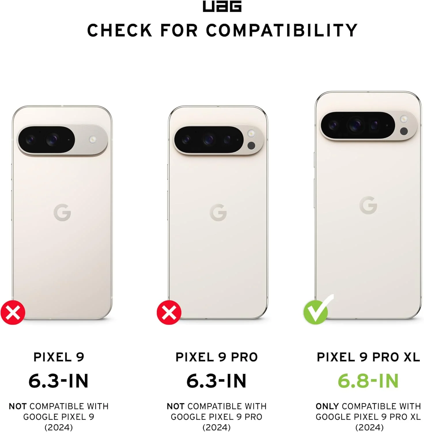 محافظ گوشی موبایل Google Pixel 9 Pro XL مدل Plyo Pro از برند Urban Armor Gear (سازگار با MagSafe) - رنگ یخی | نقره‌ای (مقاوم در برابر سقوط از ارتفاع 4.8 متر)