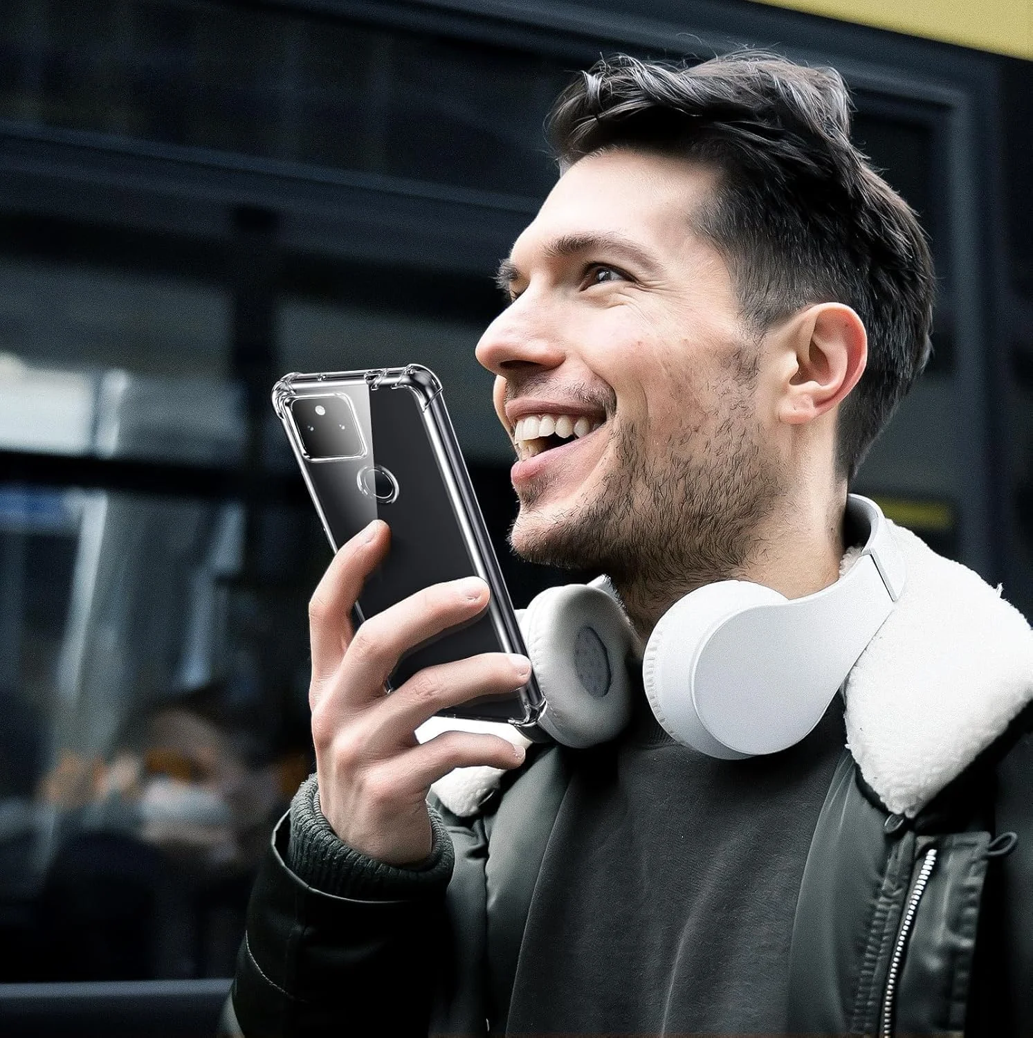 قاب موبایل برای گوگل پیکسل 7 پرو 5G، کاور محافظ TPU سیلیکونی نرم و ضد ضربه به همراه یک محافظ صفحه نمایش، شفاف