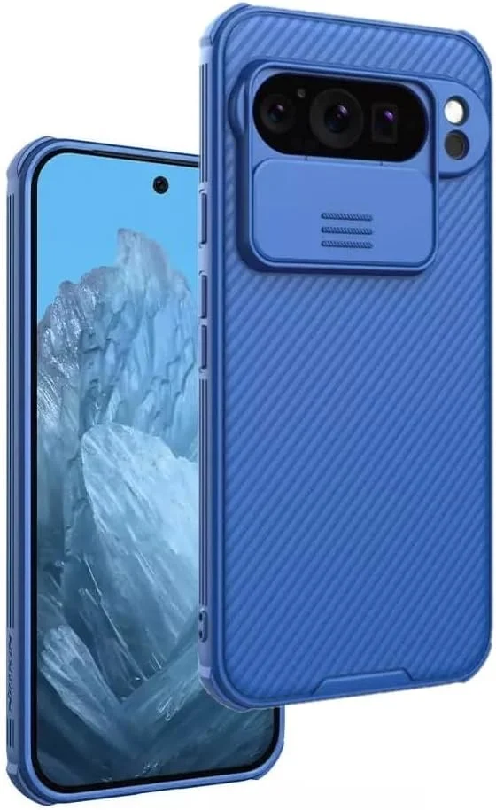 کاور محافظ دوربین دار نیلکین CamShield برای گوگل پیکسل 9 پرو XL 5G 2024، قاب سخت PC فوق العاده نازک ضد خش، آبی