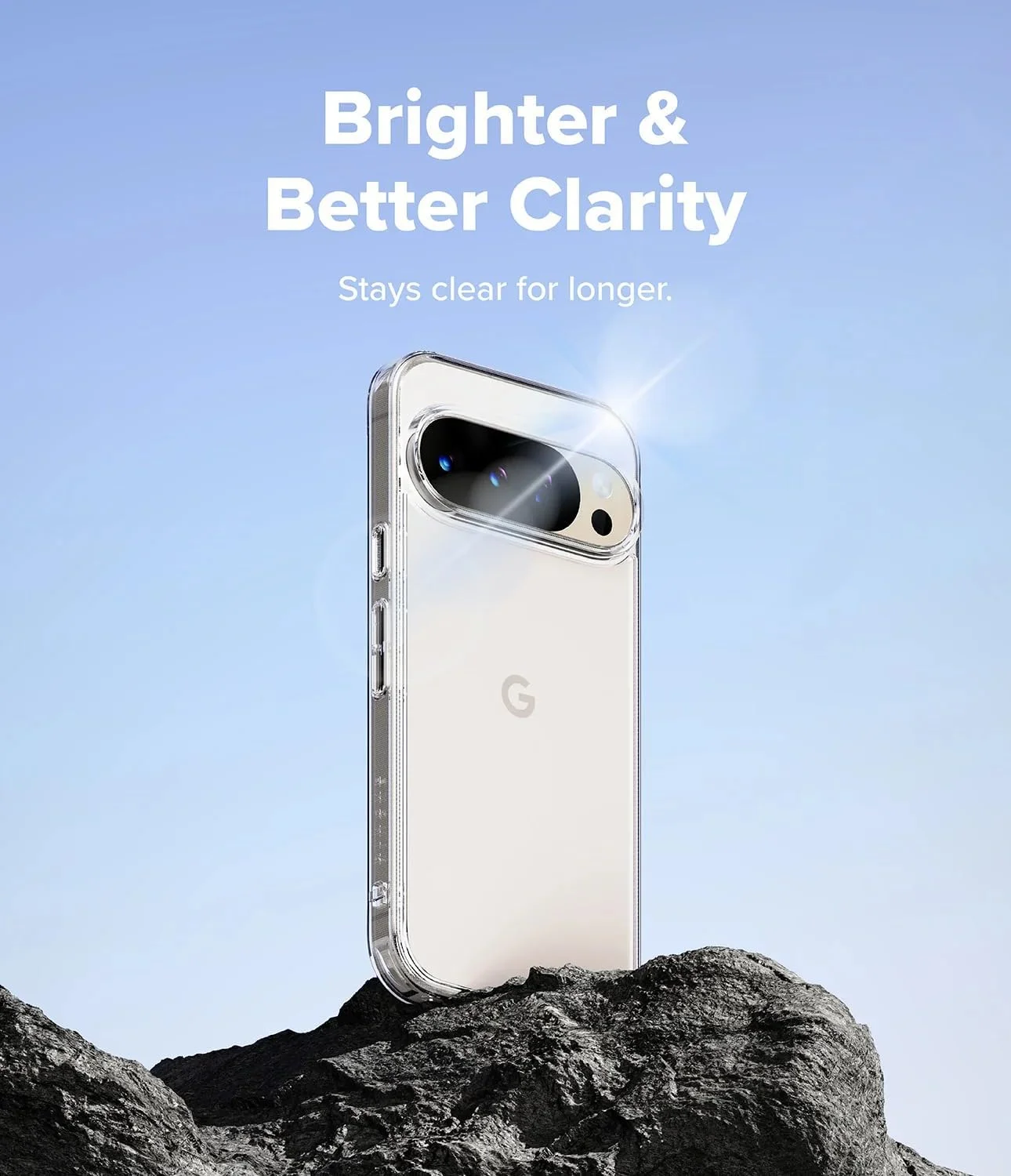 کاور محافظ ژله ای Ringke Fusion سازگار با گوشی گوگل پیکسل 10 پرو XL، پشت PC شفاف، بامپر TPU نرم و انعطاف پذیر، مقاوم در برابر خط و خش، محافظت ضد ضربه - شفاف