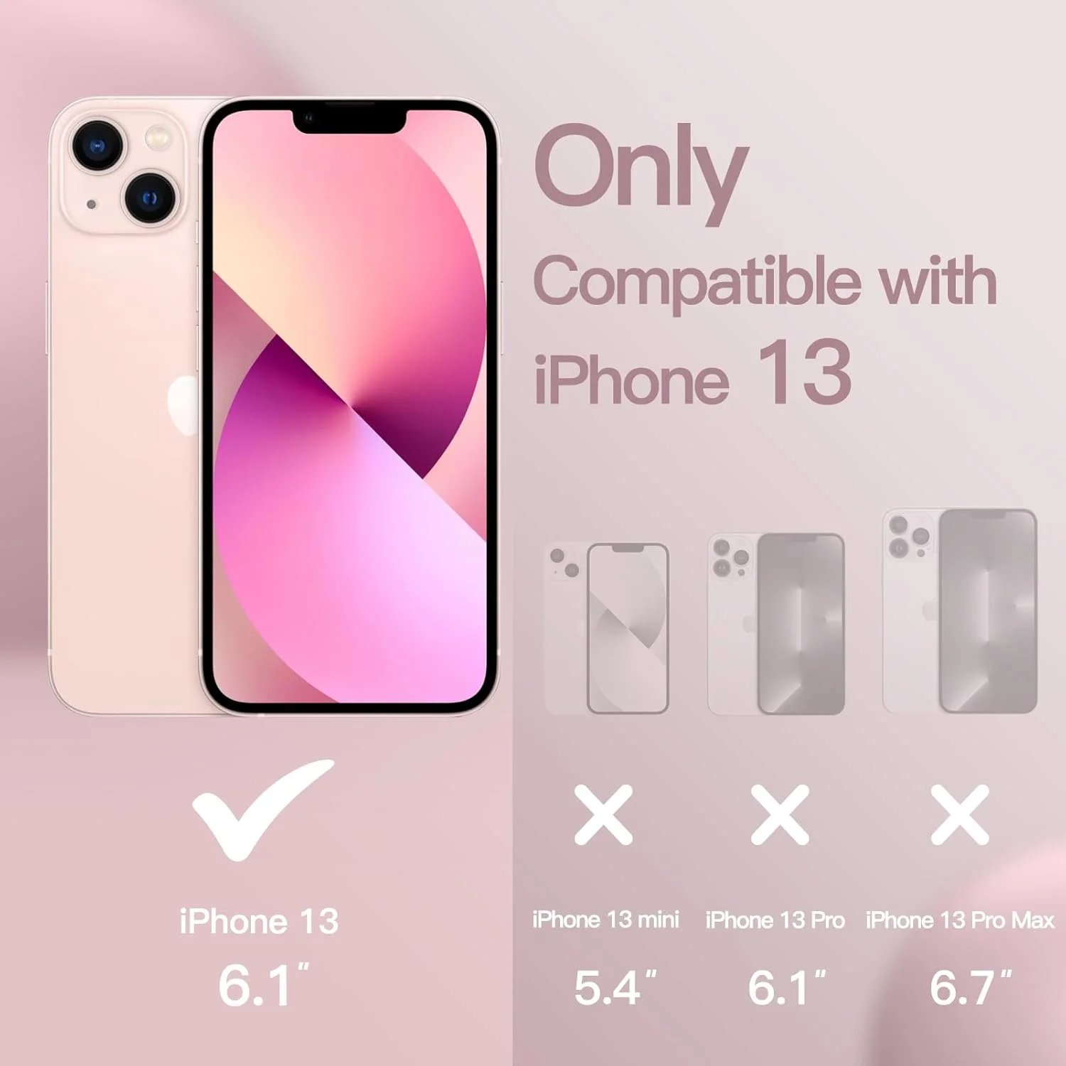 کاور سیلیکونی JETech برای آیفون 13 6.1 اینچی، کاور محافظ تمام بدنه با بافت نرم و ابریشمی، ضد ضربه با پوشش داخلی میکروفایبر (صورتی)