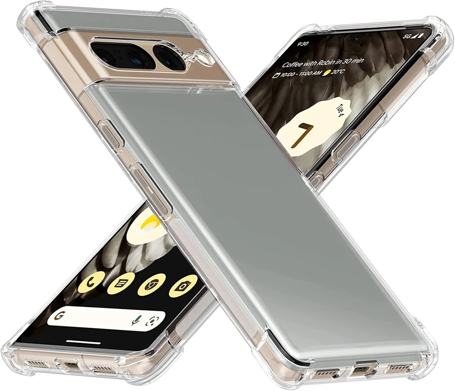 کاور محافظ نرم گوشی CooLoly برای گوگل پیکسل 7 پرو (شفاف، پیکسل 7 پرو 6.7 اینچ)