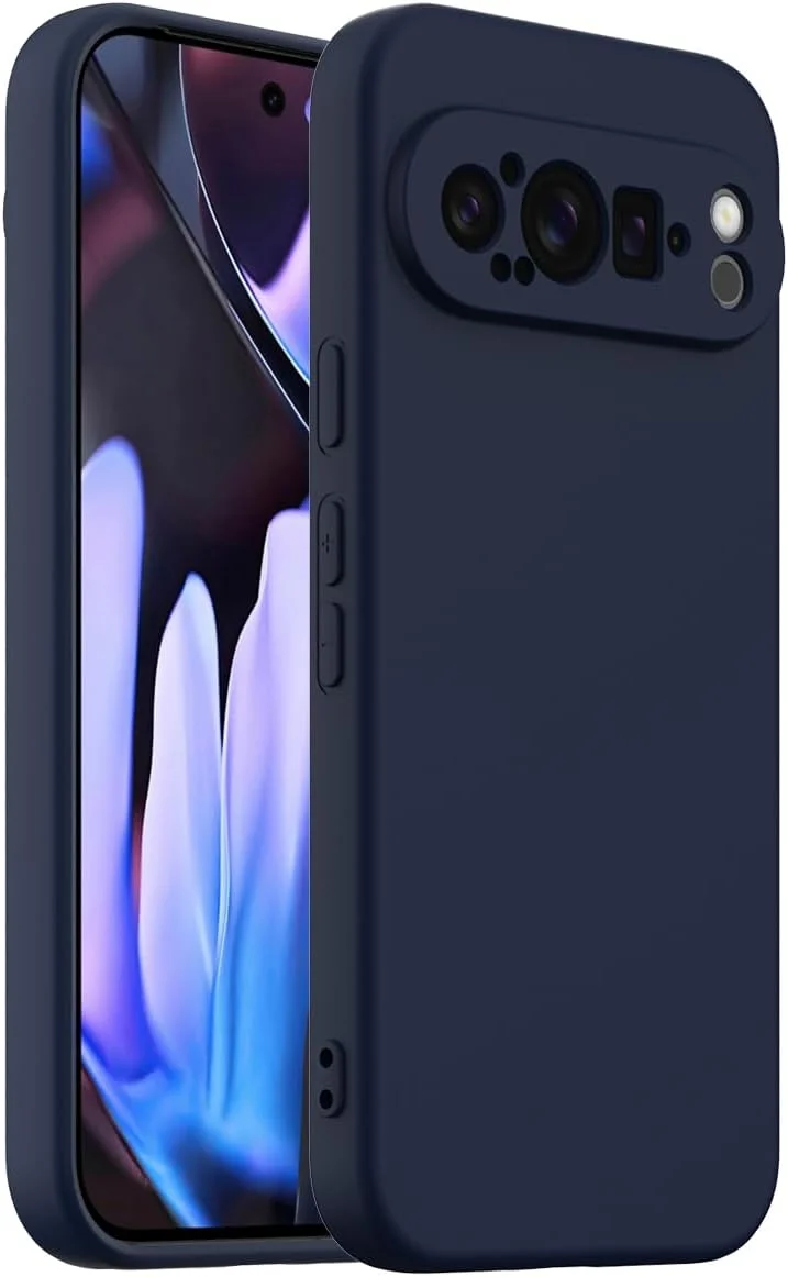 کاور مغناطیسی برند ست مناسب برای گوگل پیکسل 9 پرو XL، مقاوم در برابر خراش با پوشش داخلی میکروفایبر، کاور سیلیکونی موبایل برای گوگل پیکسل 9 پرو XL (آبی تیره)