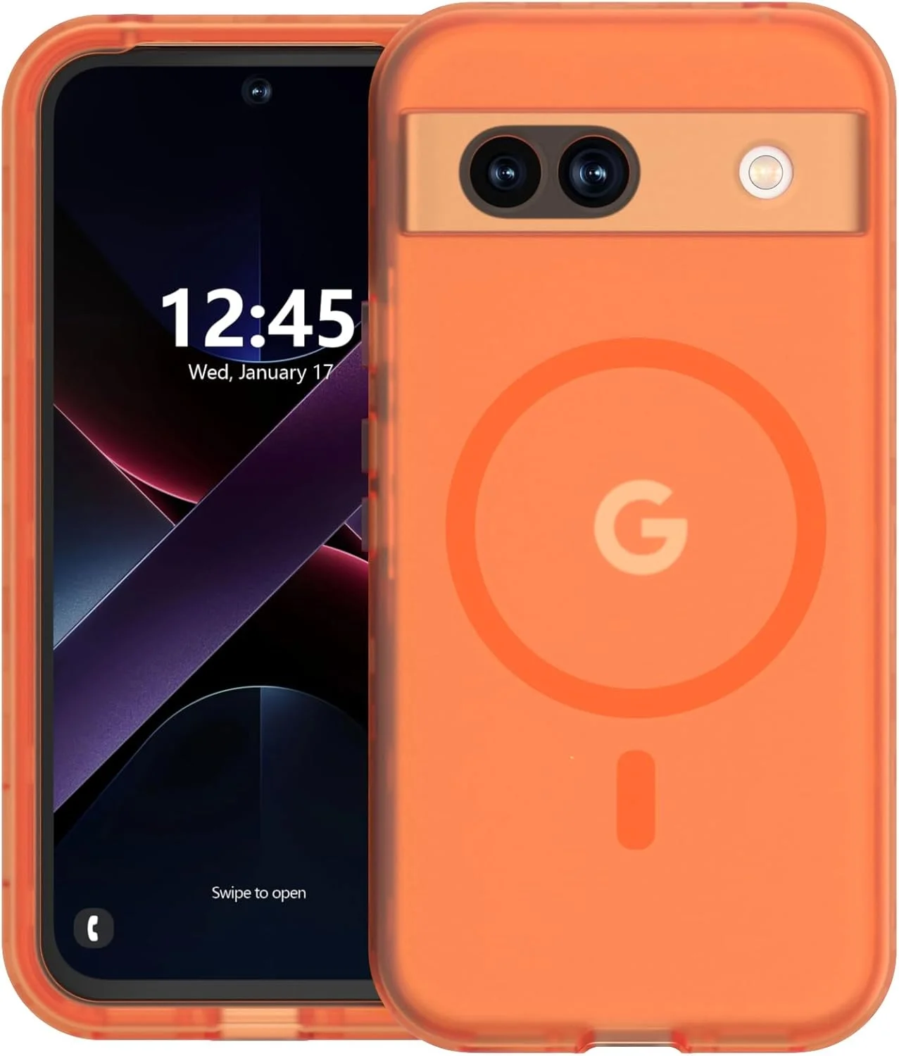 قاب محافظ چند لایه و ضد ضربه ANNSD برای گوگل پیکسل 8a (نارنجی مات)