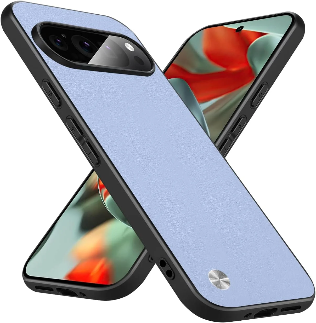 قاب گوشی: مناسب برای گوشی گوگل پیکسل 9 پرو ایکس ال با [پشت چرم مصنوعی ضد خش ممتاز] [لبه های نرم و انعطاف پذیر TPU]، قاب محافظ ضد لغزش، باریک و ضد ضربه برای پیکسل 9 پرو ایکس ال (خاکستری)