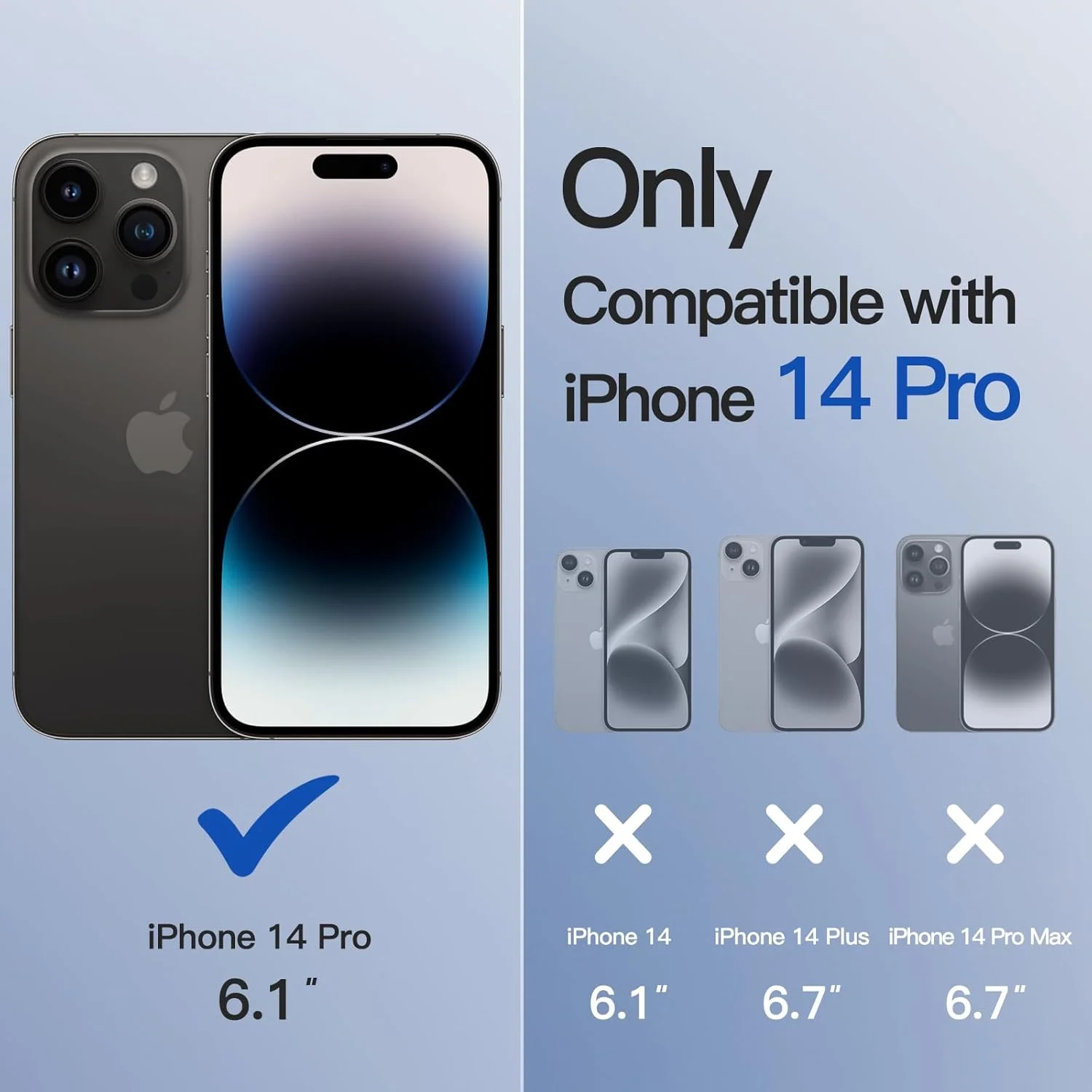 کاور مات JETech سازگار با MagSafe برای آیفون 14 پرو 6.1 اینچی، ضد اثر انگشت، کاور گوشی نرم و نیمه شفاف TPU ضد ضربه (مشکی فضایی)