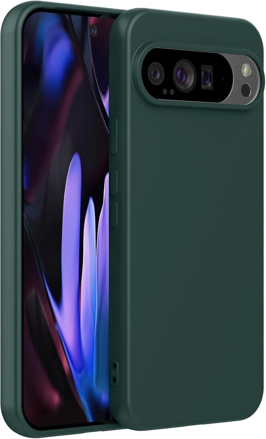 قاب سیلیکونی مایع فوق العاده باریک و ضد ضربه Zubitech با پوشش داخلی میکروفیبر، قاب پشتی نرم برای پیکسل 9 پرو XL (سبز، پیکسل 9 پرو XL)