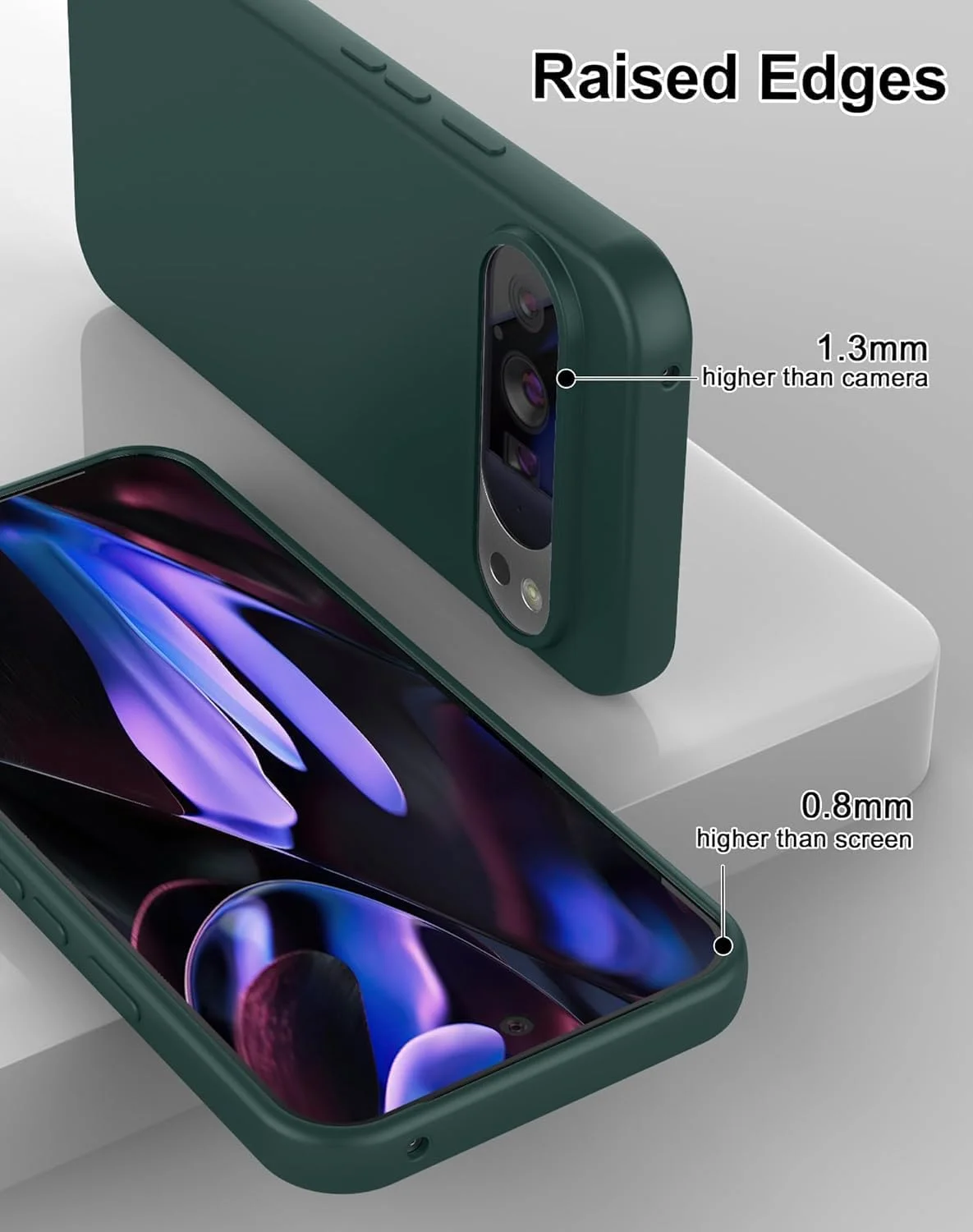 قاب سیلیکونی مایع فوق العاده باریک و ضد ضربه Zubitech با پوشش داخلی میکروفیبر، قاب پشتی نرم برای پیکسل 9 پرو XL (سبز، پیکسل 9 پرو XL)