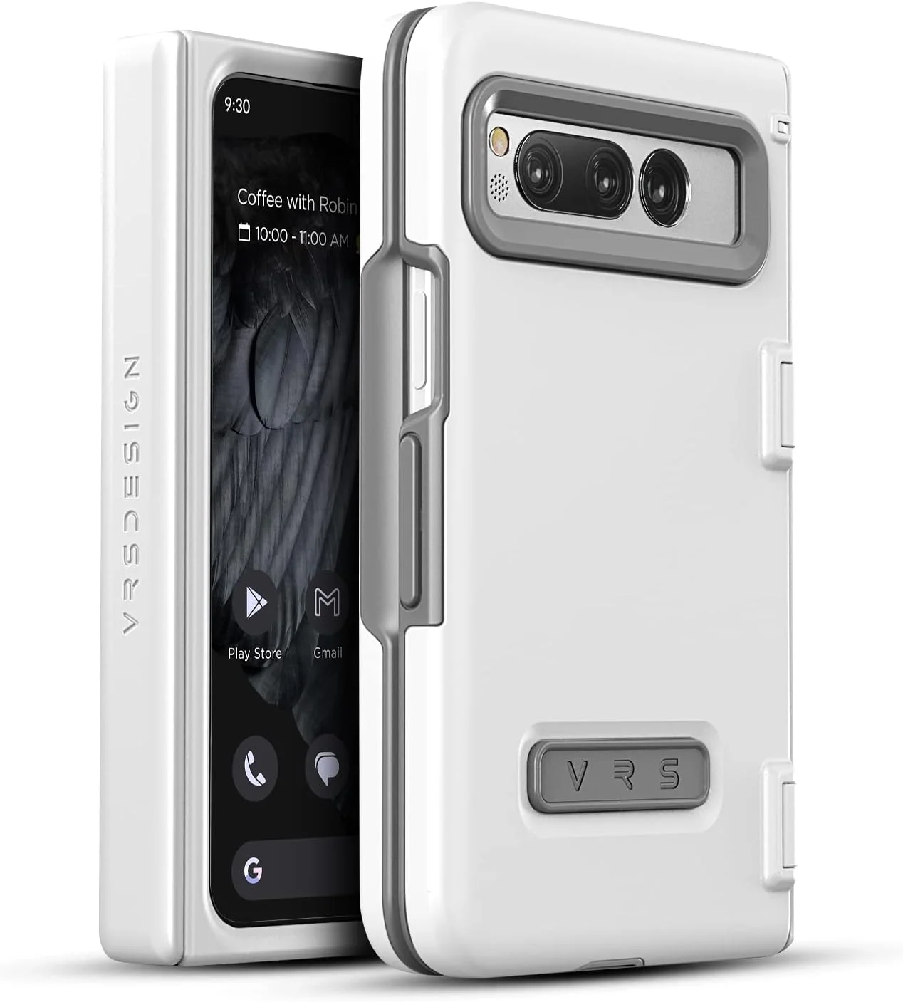 محافظ مدرن Terra Guard VRS Design [محافظت از لولا] طراحی شده برای کاور گوشی Google Pixel Fold (2023) - سفید