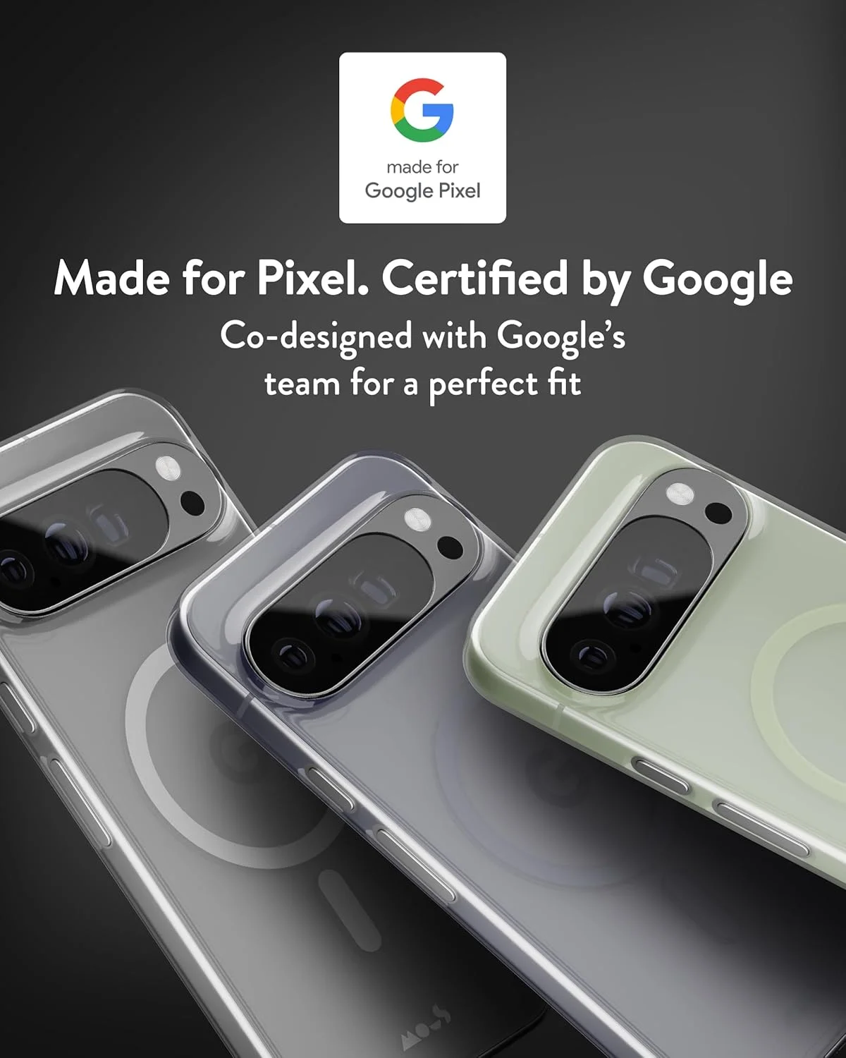 قاب گوشی گوگل پیکسل 10/10 پرو (2025)، سازگار با Qi2 MagSafe و Pixelsnap، قاب فوق العاده نازک ضد زردی و ضد ضربه برای پیکسل 10/10 پرو، سبز