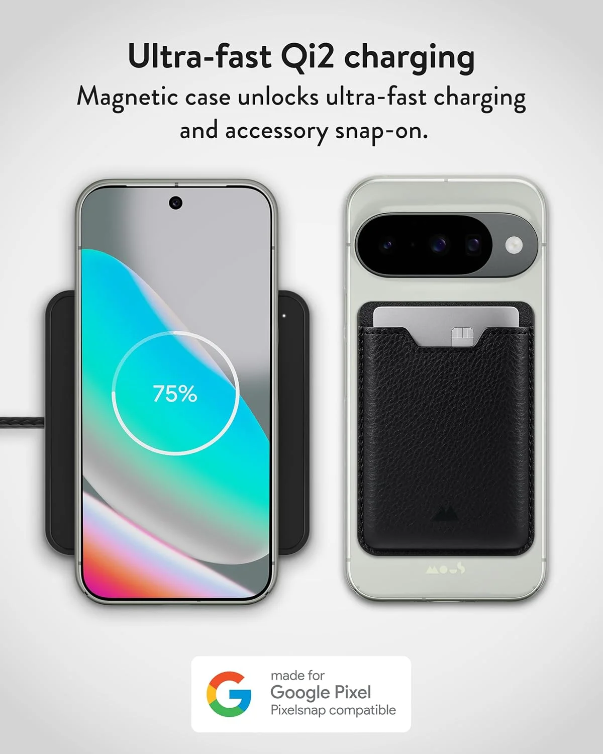 قاب گوشی گوگل پیکسل 10/10 پرو (2025)، سازگار با Qi2 MagSafe و Pixelsnap، قاب فوق العاده نازک ضد زردی و ضد ضربه برای پیکسل 10/10 پرو، سبز