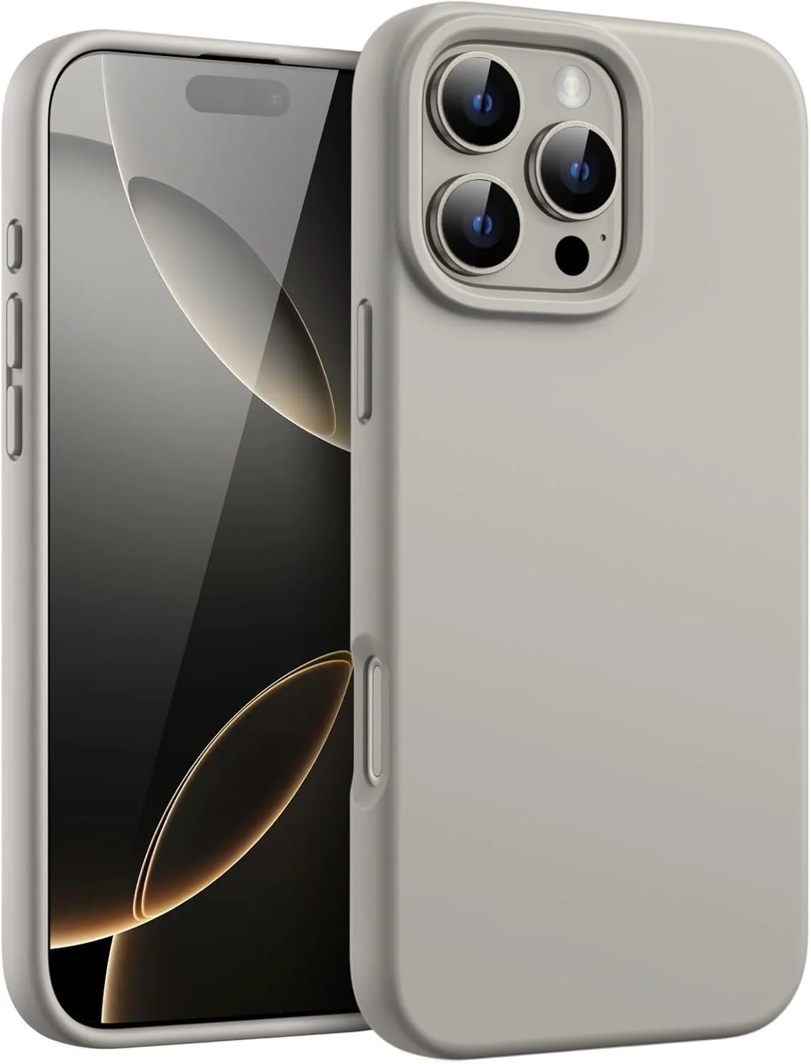 کاور سیلیکونی مایع JETech برای آیفون 16 پرو 6.3 اینچی، کاور محافظ تمام بدنه با لمس نرم و ابریشمی، ضد خش و مقاوم در برابر ضربه با پوشش داخلی میکروفایبر (تیتانیوم طبیعی)