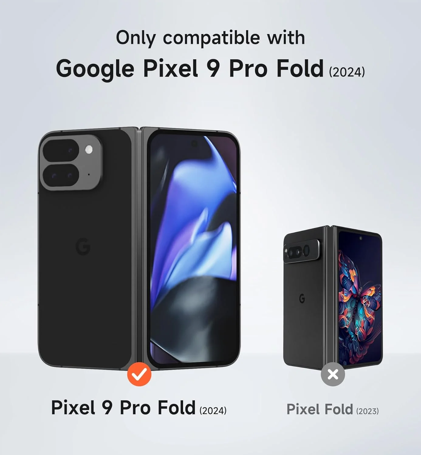 کاور محافظ گوشی سوریتچ سازگار با گوگل پیکسل 9 پرو فولد، با پایه تاشو و محافظ صفحه نمایش، باریک، مقاوم و ضد ضربه - مشکی