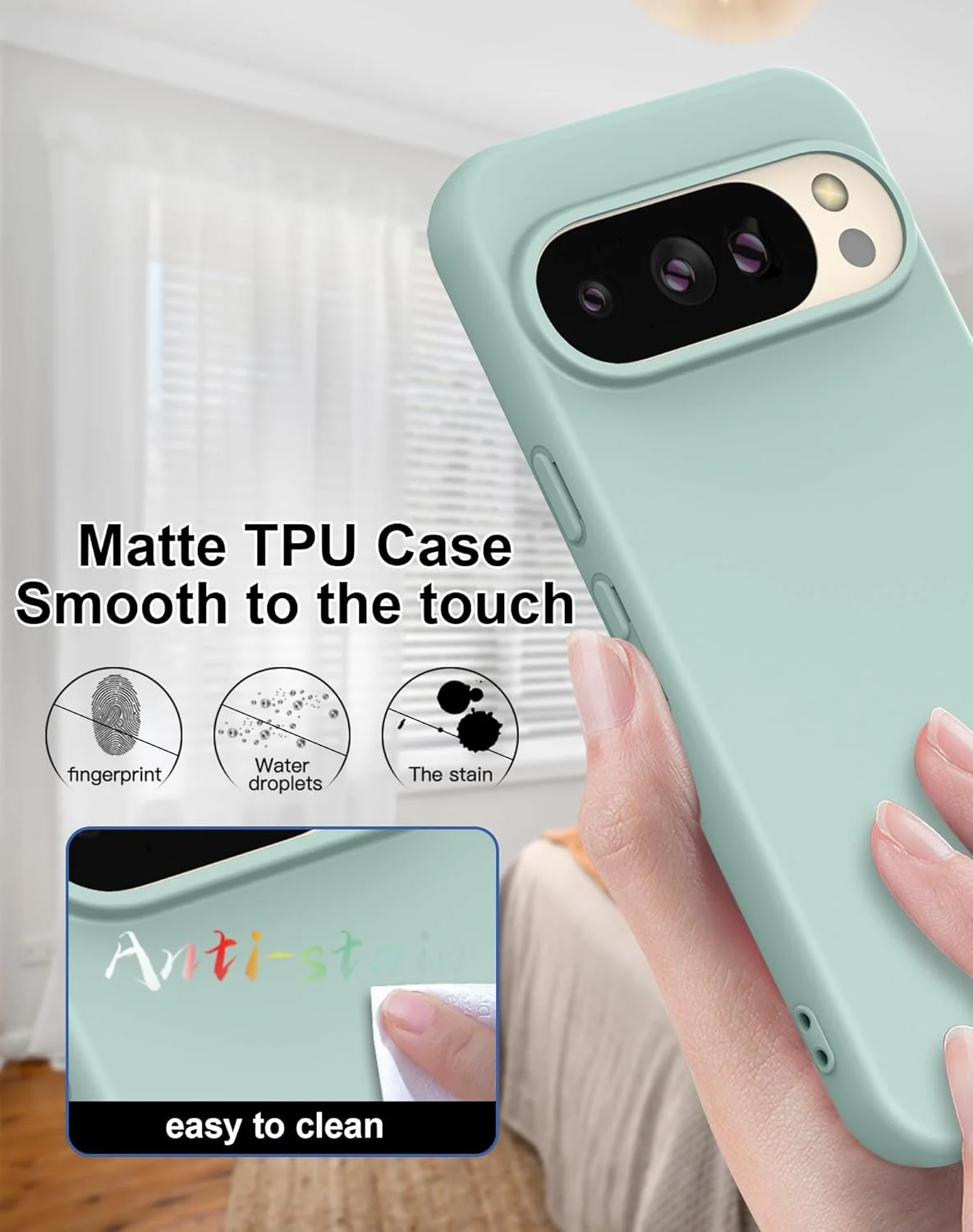 کاور سیلیکونی ضد ضربه Foluu مناسب برای گوشی گوگل پیکسل 10 پرو XL، دارای [لایه داخلی میکروفایبر نرم ضد خش] برای پیکسل 10 پرو XL 2025 (آبی روشن)