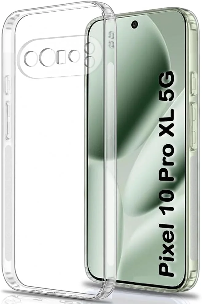 کاور سیلیکونی سازگار با گوگل پیکسل 10 پرو ایکس ال 5G، کاور محافظ ژله ای نرم و ضد ضربه با محافظت از دوربین برای گوگل پیکسل 10 پرو ایکس ال 2025