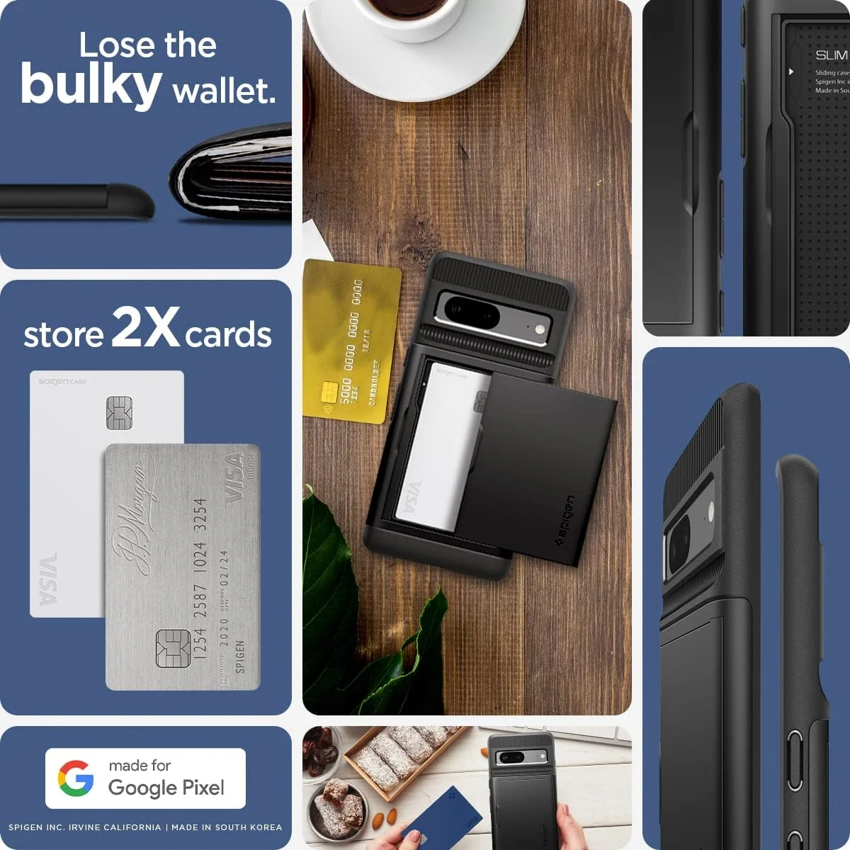 کاور محافظ گوشی گوگل پیکسل 7 مدل Spigen Slim Armor CS - مشکی