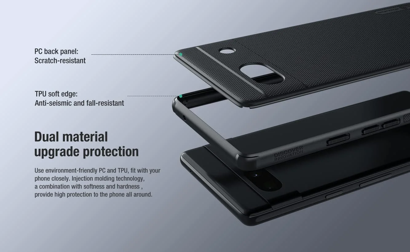 کاور محافظ مدل Super Frosted Shield Pro Zubitech برای Google Pixel 7a، مقاوم در برابر خش، ضربه گیر TPU و محافظت کامل، ضد اثر انگشت و بدون خش (مشکی)