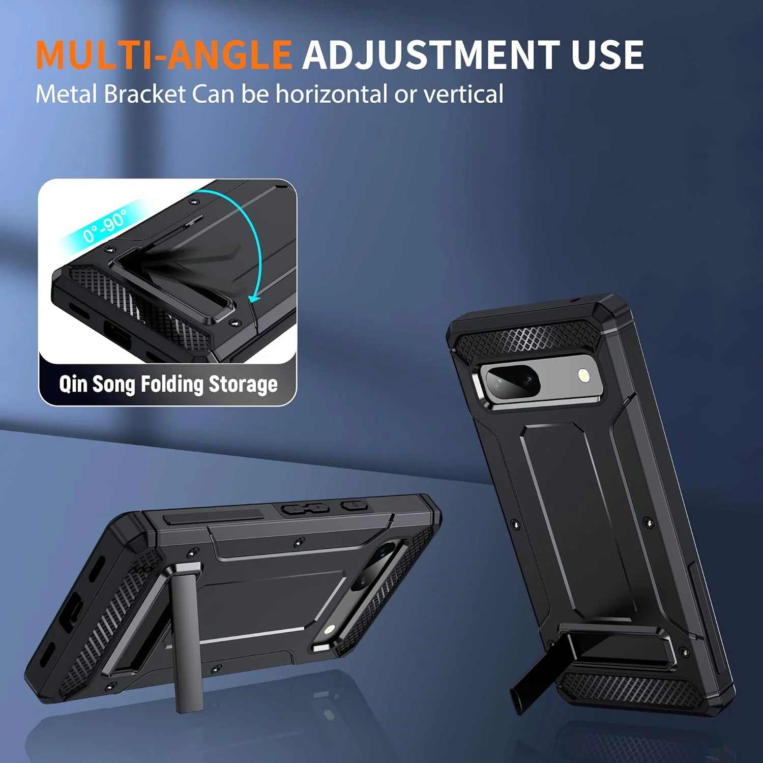 کاور محافظ فلزی با پایه نگهدارنده سازگار با گوگل پیکسل 7، پشتیبانی از شارژ بیسیم، کاور زرهی محافظ ضد ضربه، مشکی کاور محافظ فلزی با پایه نگهدارنده سازگار با گوگل پیکسل 7، پشتیبانی از شارژ بیسیم، کاور زرهی محافظ ضد ضربه، مشکی