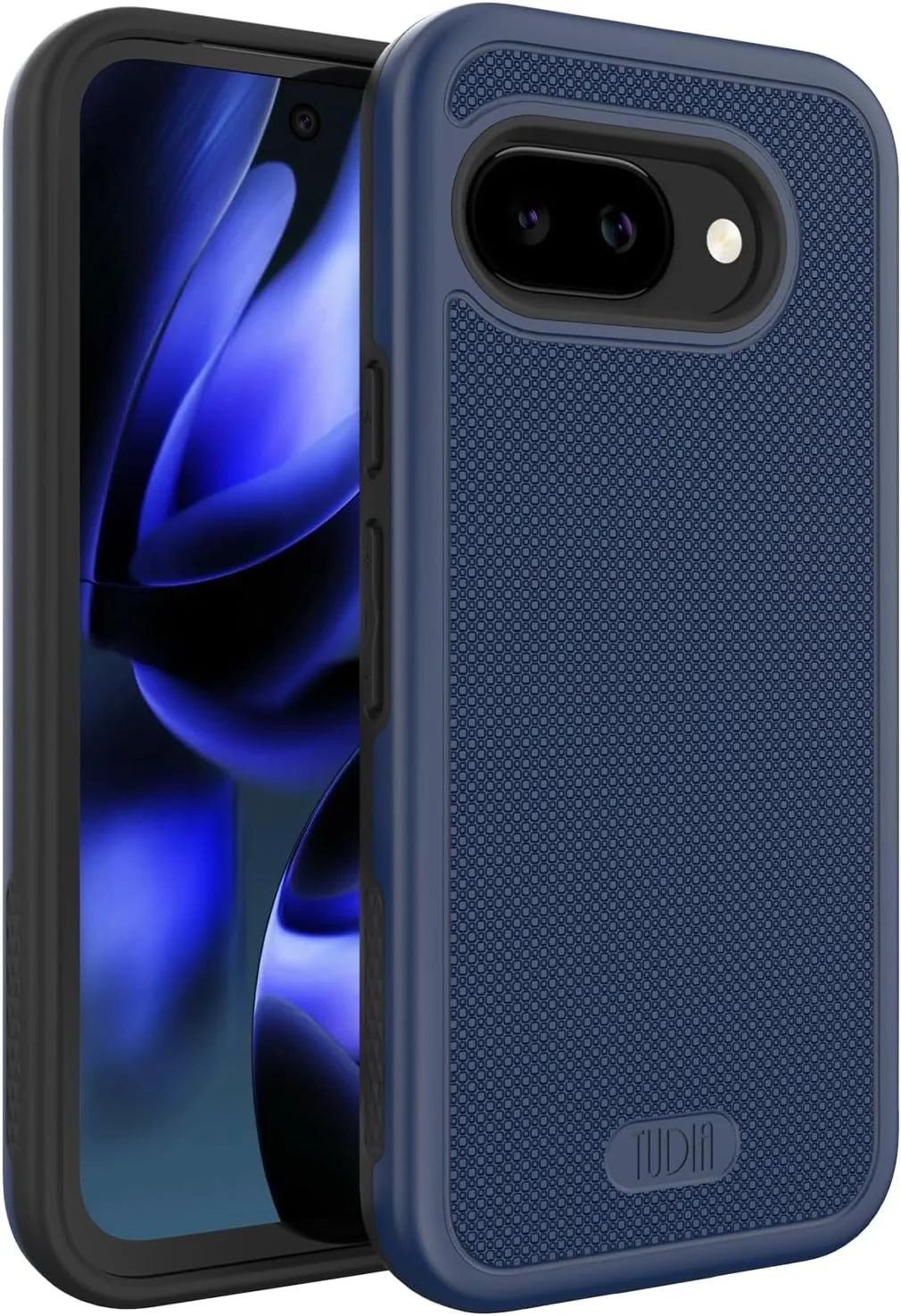 کیف محافظ گوشی TUDIA MergeGrip مناسب برای گوگل پیکسل 9a مدل 2025، مقاوم در برابر ضربه، دولایه، ضد لغزش، محافظ سنگین - آبی نیلی