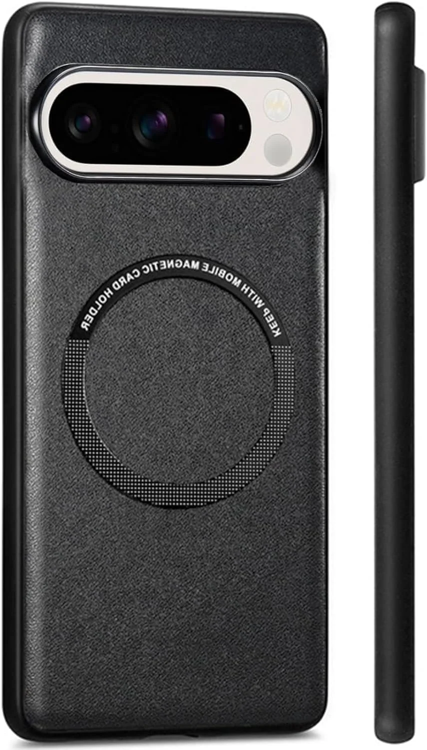 کاور چرمی گوشی گوگل پیکسل 9 پرو/پیکسل 9 مدل Magsafe با آهنربای قوی، طراحی باریک و مقاوم در برابر اثر انگشت و ضربه
