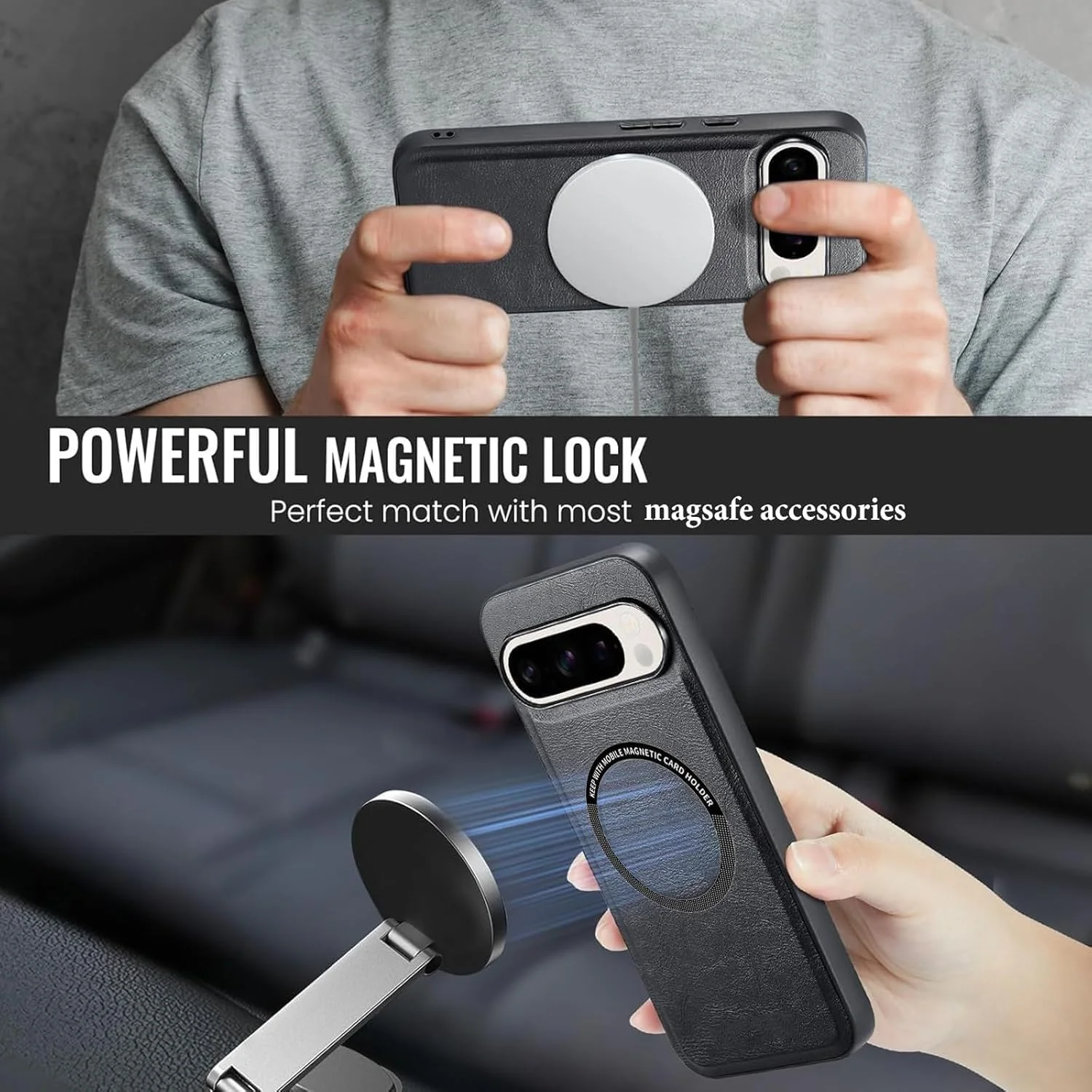 کاور چرمی گوشی گوگل پیکسل 9 پرو/پیکسل 9 مدل Magsafe با آهنربای قوی، طراحی باریک و مقاوم در برابر اثر انگشت و ضربه کاور چرمی گوشی گوگل پیکسل 9 پرو/پیکسل 9 مدل Magsafe با آهنربای قوی، طراحی باریک و مقاوم در برابر اثر انگشت و ضربه