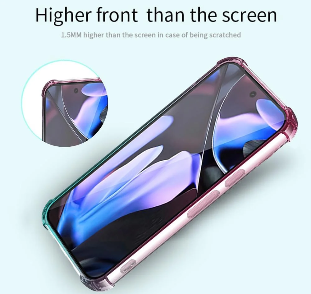 کاور گوشی گوگل پیکسل 10 پرو ایکس ال اوسوفتر: کاور انعطاف پذیر TPU با گوشه های تقویت شده و گرادیان دو رنگ برای جذب شوک - مناسب برای پیکسل 10 پرو ایکس ال (صورتی فیروزه ای)