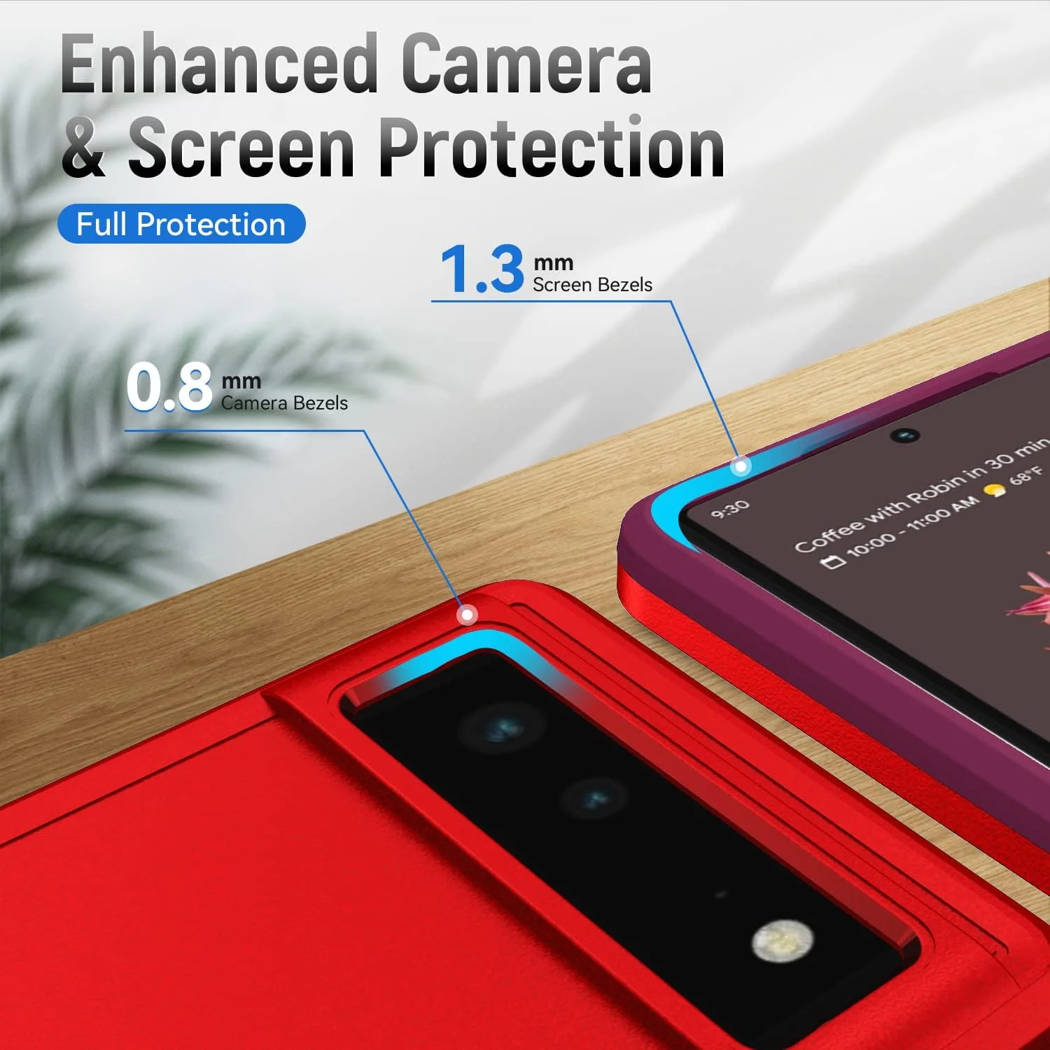 قاب گوشی موبایل MilanNice برای گوگل پیکسل 6، کاور ضد ضربه با حلقه نگهدارنده، TPU نرم و بادوام با قابلیت چرخش 360 درجه، صورتی