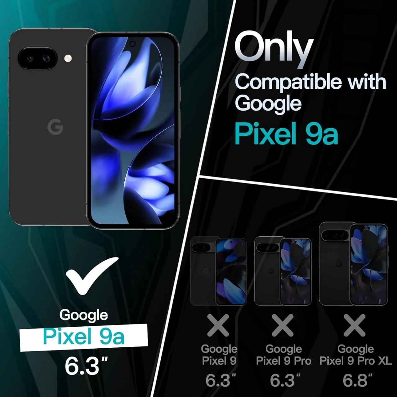 کاور محافظ باریک JETech مناسب برای گوشی گوگل پیکسل 9a با صفحه نمایش 6.3 اینچی (سال 2025)، کاور محافظ نازک TPU با پوشش مات، ضد ضربه (مشکی)