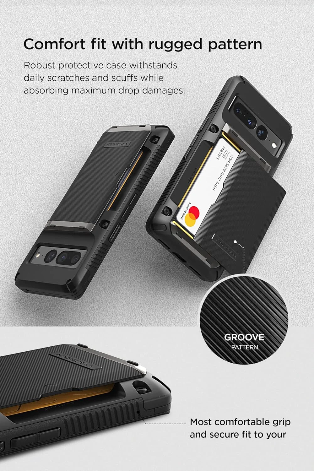 کاور کیف پول کشویی VRS Design Damda Glide Pro طراحی شده برای گوشی گوگل پیکسل 7 پرو - مشکی