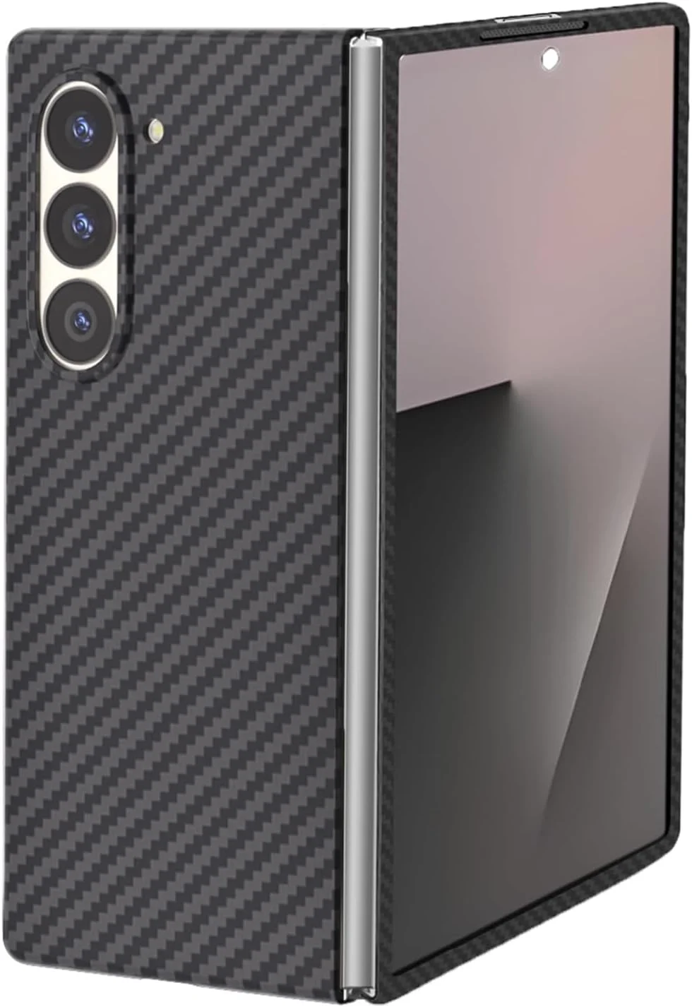 قاب محافظ باریک و سبک با بافت فیبر کربنی برای گوشی سامسونگ گلکسی زد فولد 7، محافظت نظامی در برابر ضربه برای سامسونگ فولد 7 5G