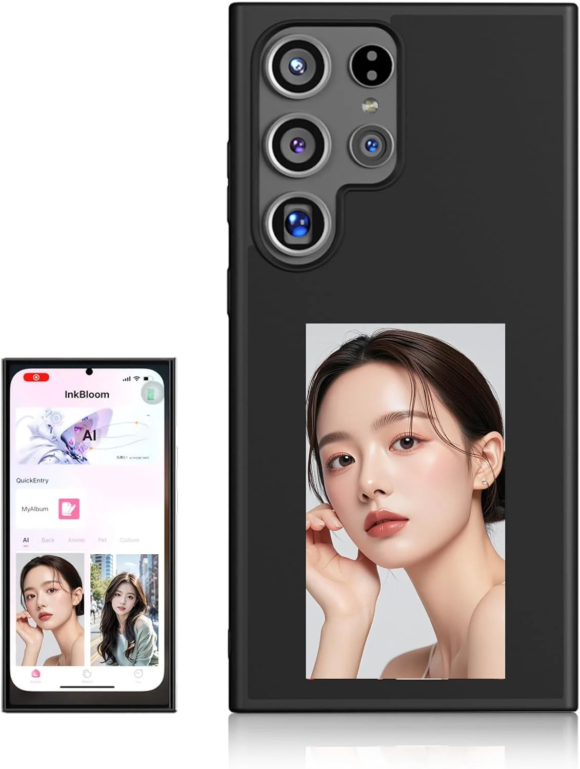 قاب گوشی جوهر الکترونیکی Bewinner DIY برای گوشی S24 Ultra، قاب سفارشی نمایش عکس هوشمند در پشت، قاب محافظ صفحه جوهر الکترونیکی گوشی هوشمند، نمایش فوری عکس ها در پشت صفحه قاب گوشی جوهر الکترونیکی Bewinner DIY برای گوشی S24 Ultra، قاب سفارشی نمایش عکس هوشمند در پشت، قاب محافظ صفحه جوهر الکترونیکی گوشی هوشمند، نمایش فوری عکس ها در پشت صفحه