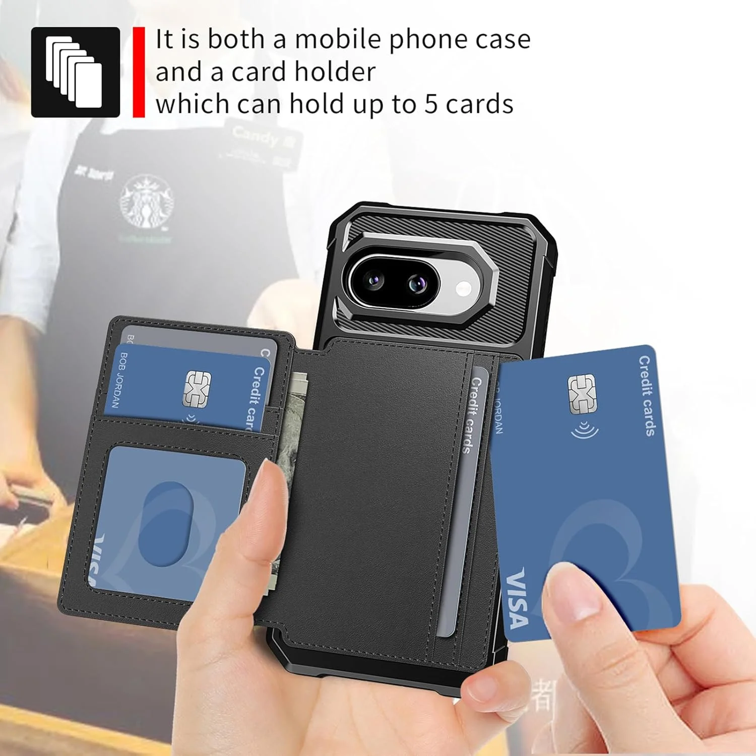 کیف پول تاشو سازگار با قاب گوشی گوگل پیکسل 10 پرو ایکس ال با نگهدارنده کارت، ضربه گیر مقاوم در برابر ضربه، روکش چرمی PU، بست مغناطیسی، قاب محافظ پایه نگهدارنده خودرو برای گوگل 10 پرو ایکس ال، مشکی کیف پول تاشو سازگار با قاب گوشی گوگل پیکسل 10 پرو ایکس ال با نگهدارنده کارت، ضربه گیر مقاوم در برابر ضربه، روکش چرمی PU، بست مغناطیسی، قاب محافظ پایه نگهدارنده خودرو برای گوگل 10 پرو ایکس ال، مشکی