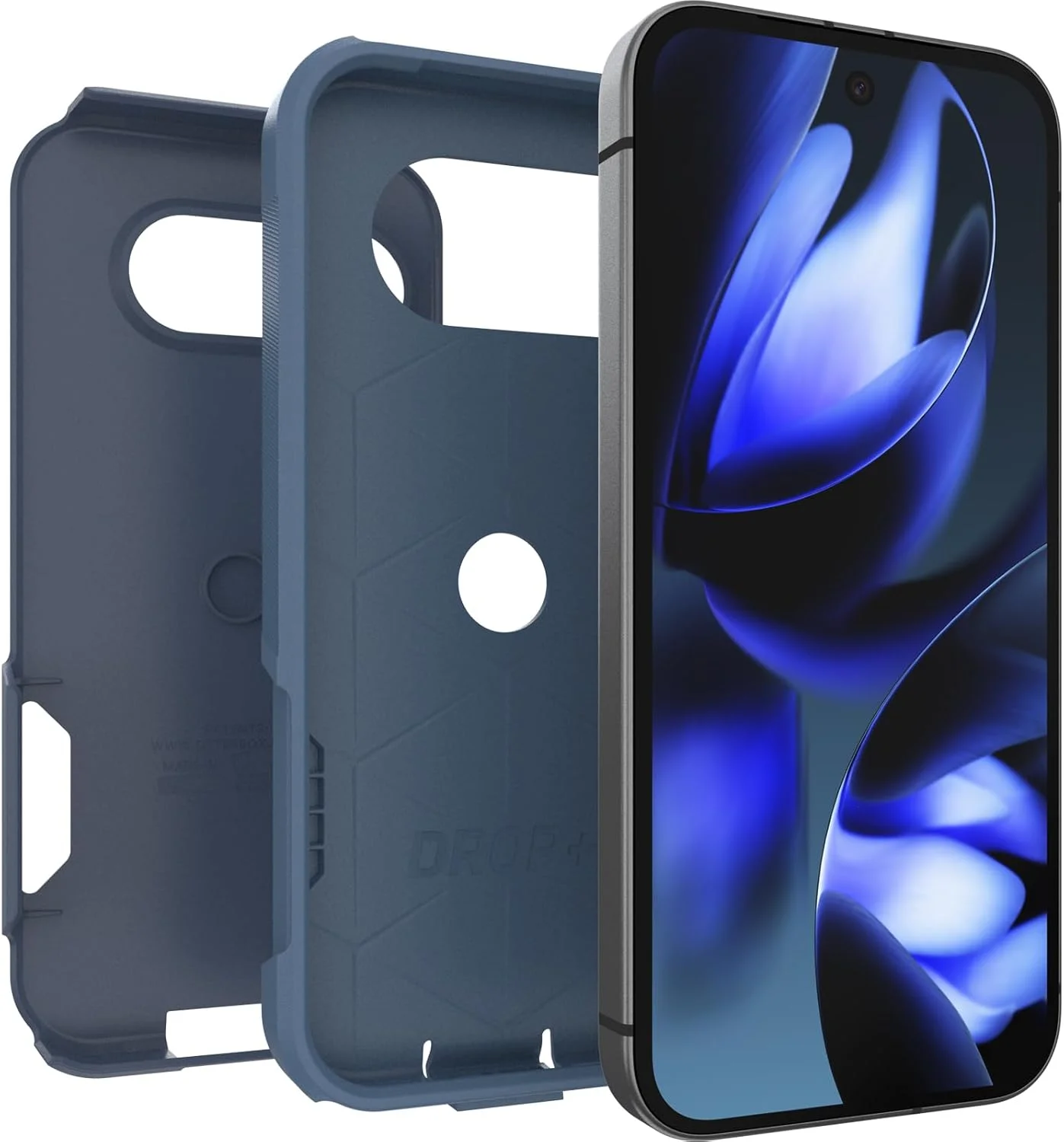 محافظ گوشی گوگل پیکسل 9a سری Commuter اوترباکس - آبی روشن، باریک و بادوام، مناسب جیب، با محافظت از پورت