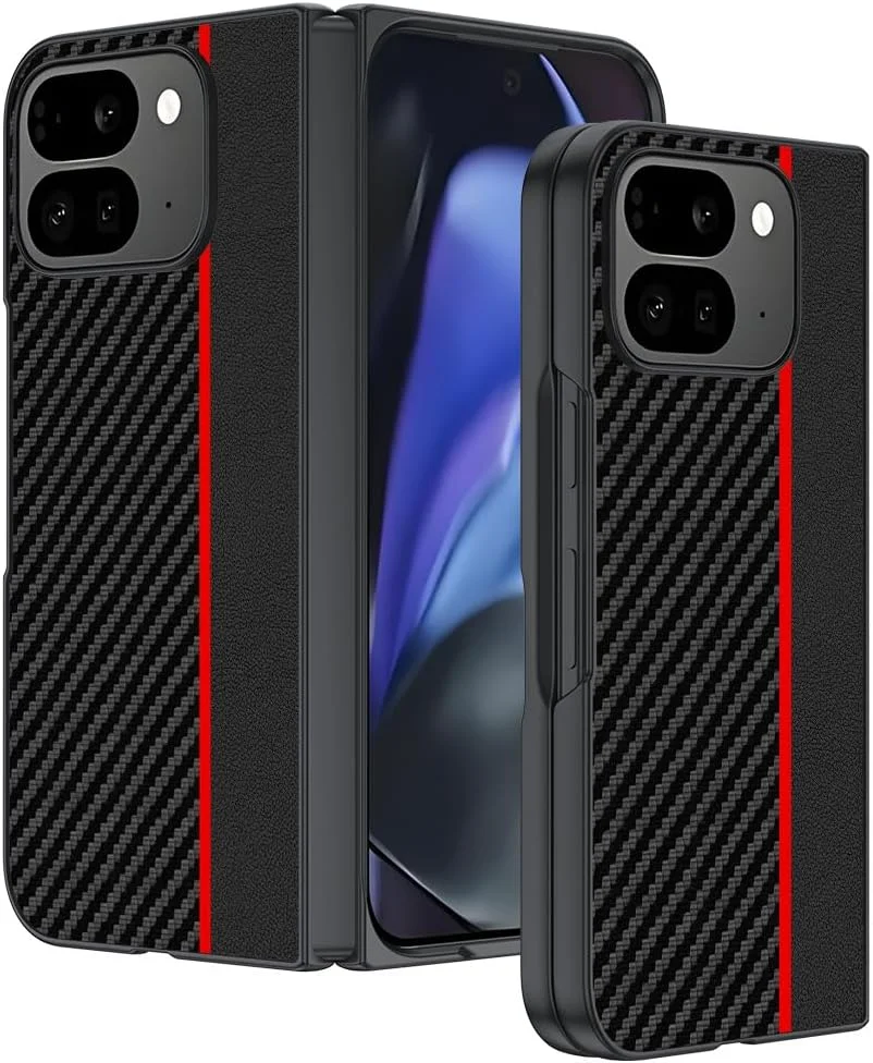 قاب فیبر کربنی Gruattreay سازگار با Google Pixel 10 Pro Fold، قاب محافظ فوق العاده نازک با طرح کولار و ضد ضربه و ضد افتادن برای Google Pixel 10 Pro Fold (مشکی قرمز) قاب فیبر کربنی Gruattreay سازگار با Google Pixel 10 Pro Fold، قاب محافظ فوق العاده نازک با طرح کولار و ضد ضربه و ضد افتادن برای Google Pixel 10 Pro Fold (مشکی قرمز)